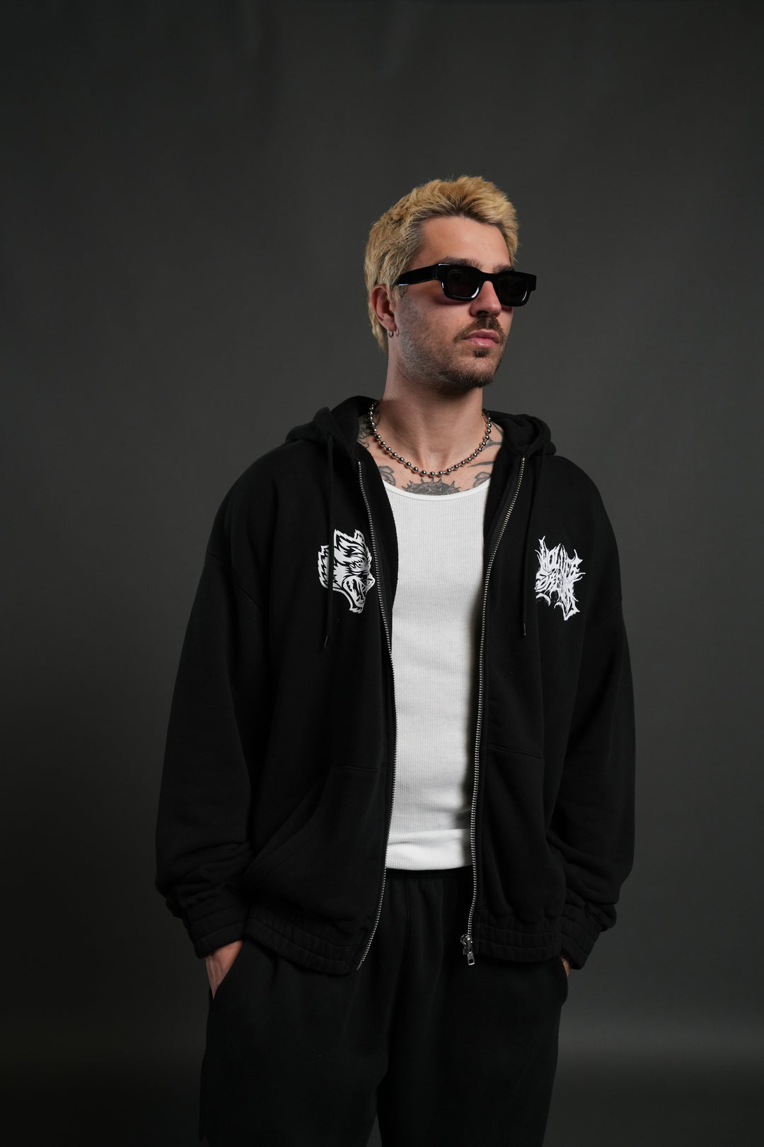 Sheer Loyalty "Chambers" Zip Hoodie in Black
