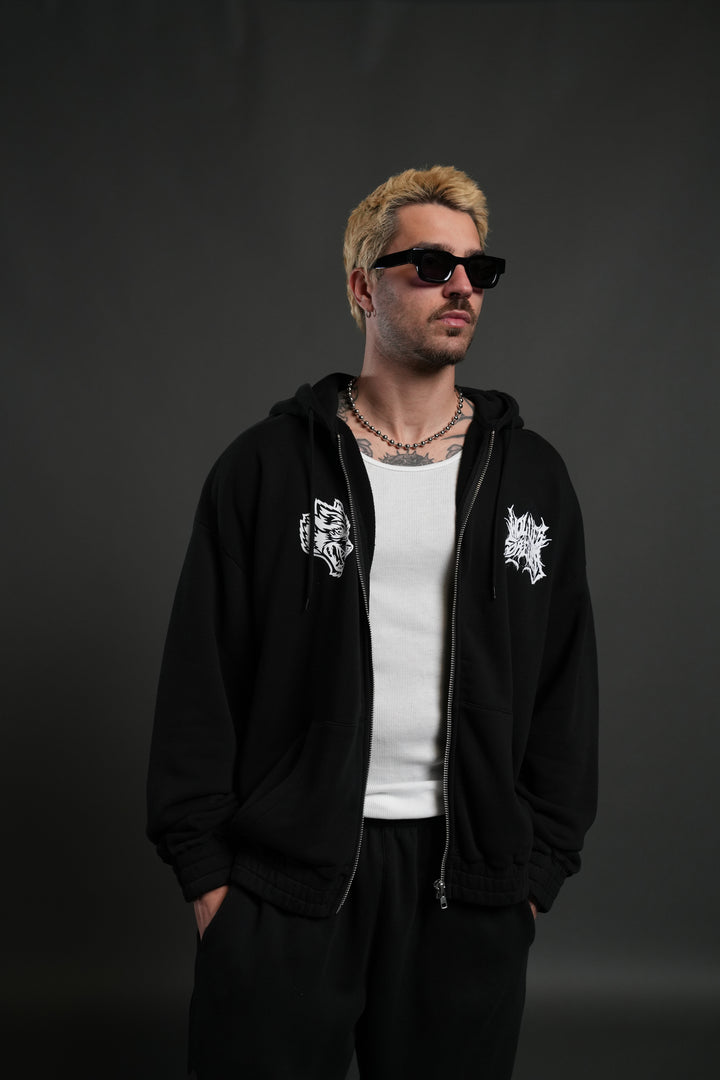 Sheer Loyalty "Chambers" Zip Hoodie in Black