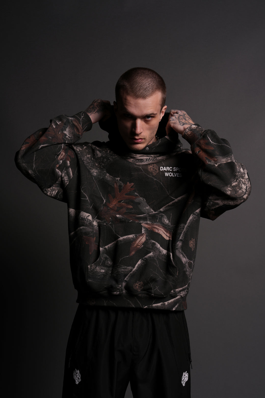 Darc Sport Wolves "Pierce" Hoodie in Darc Brown Woodland Camo