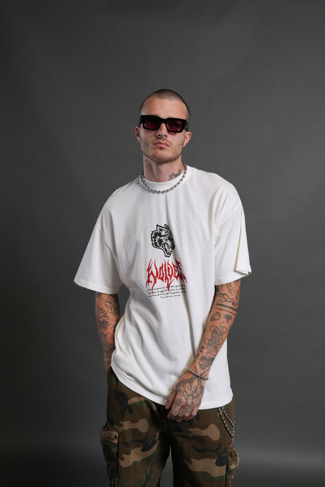 Shadow Shaman "Premium" Oversized Tee in Cream