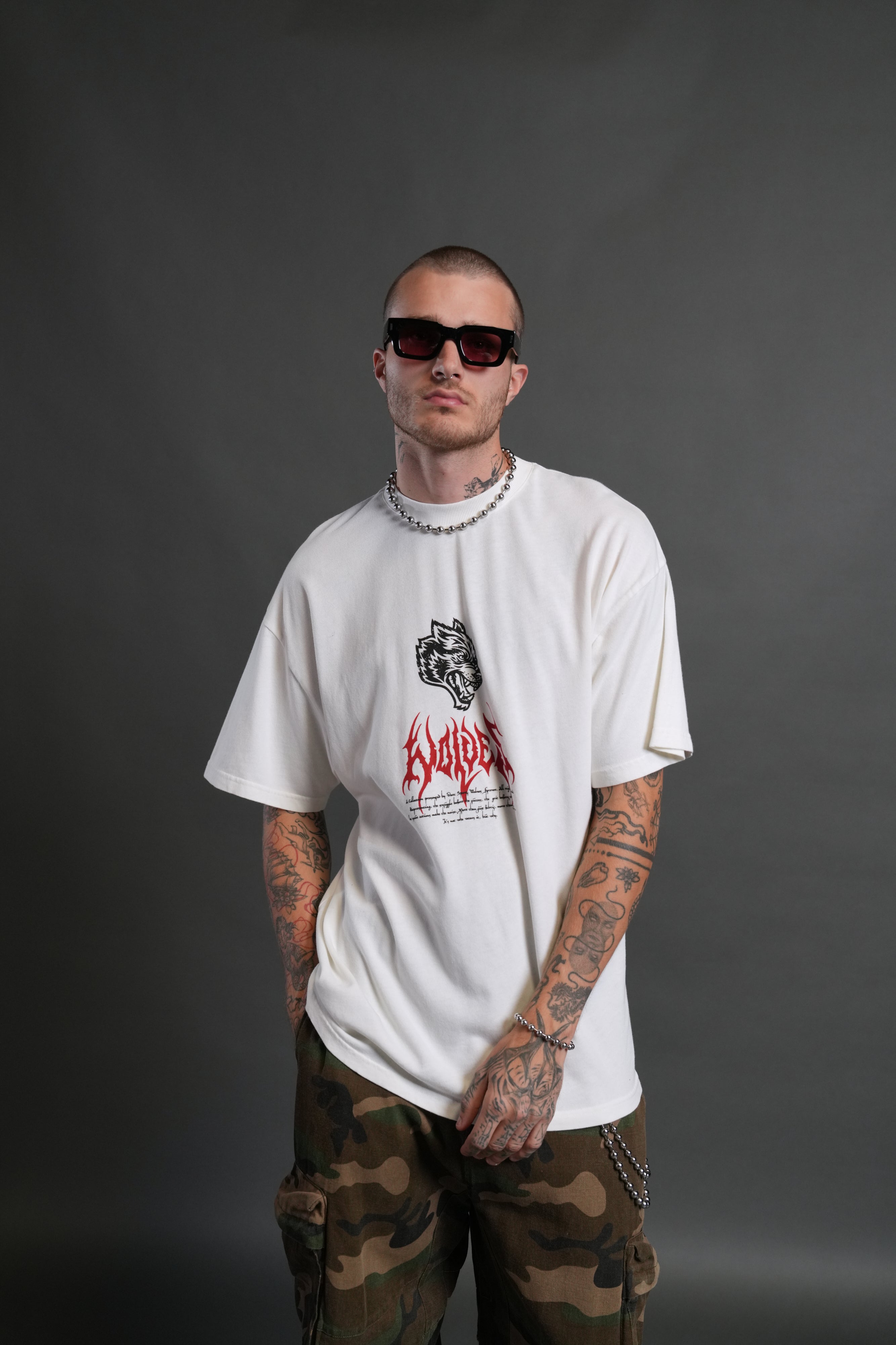 Shadow Shaman "Premium" Oversized Tee in Cream