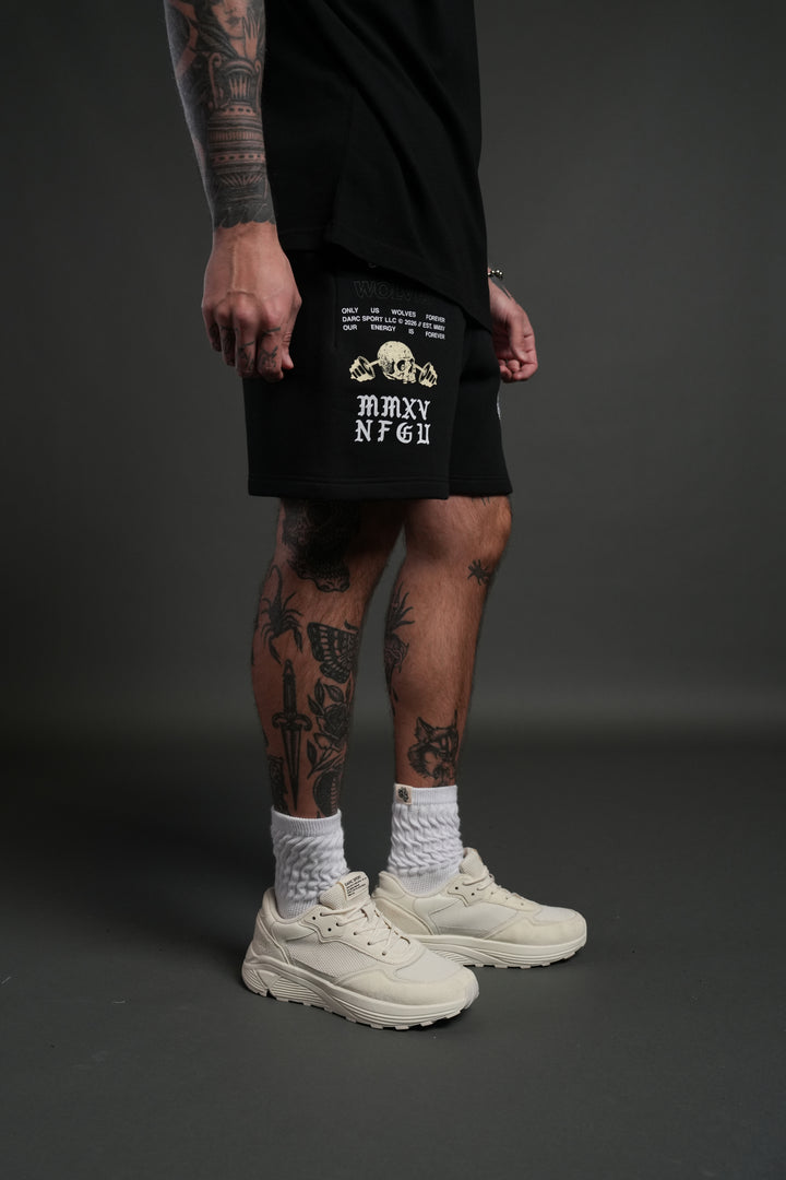 Hollow Virtue Post Lounge Sweat Shorts in Black