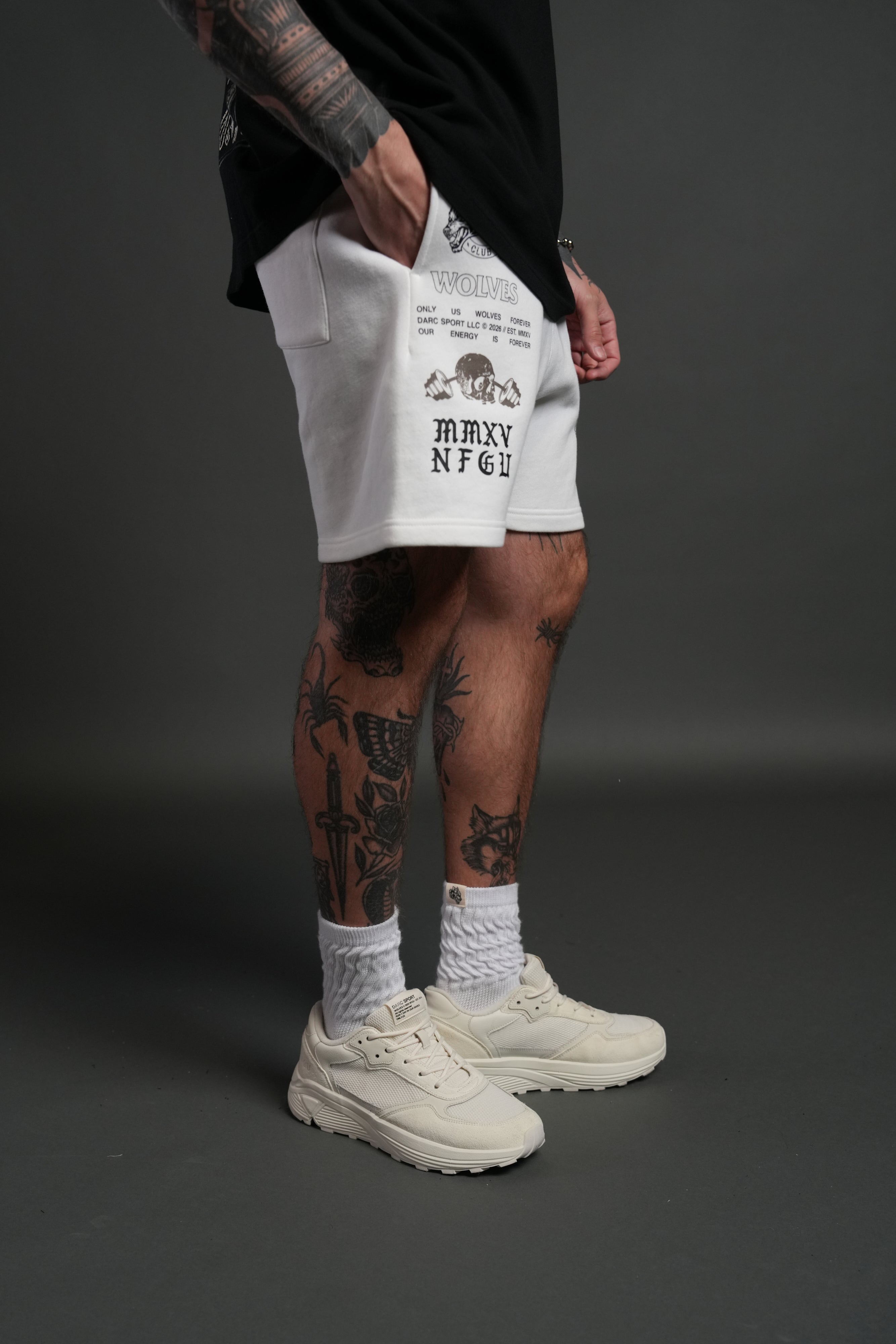 Hollow Virtue Post Lounge Sweat Shorts in Cream – DarcSport