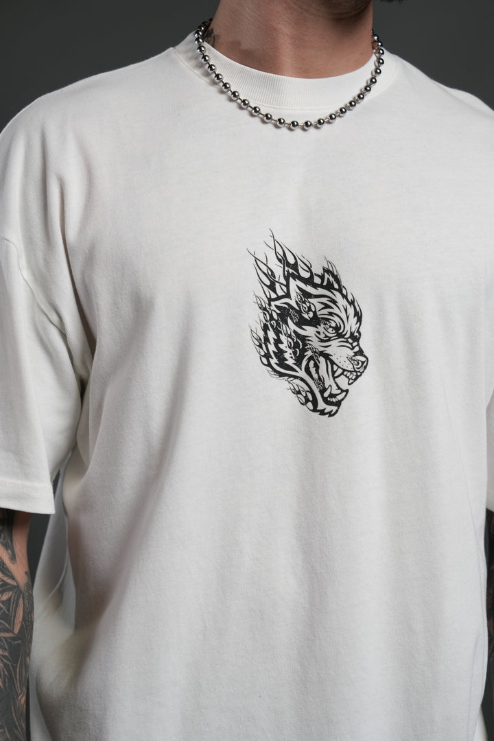 Wolves Inferno "Premium" Oversized Tee in Cream