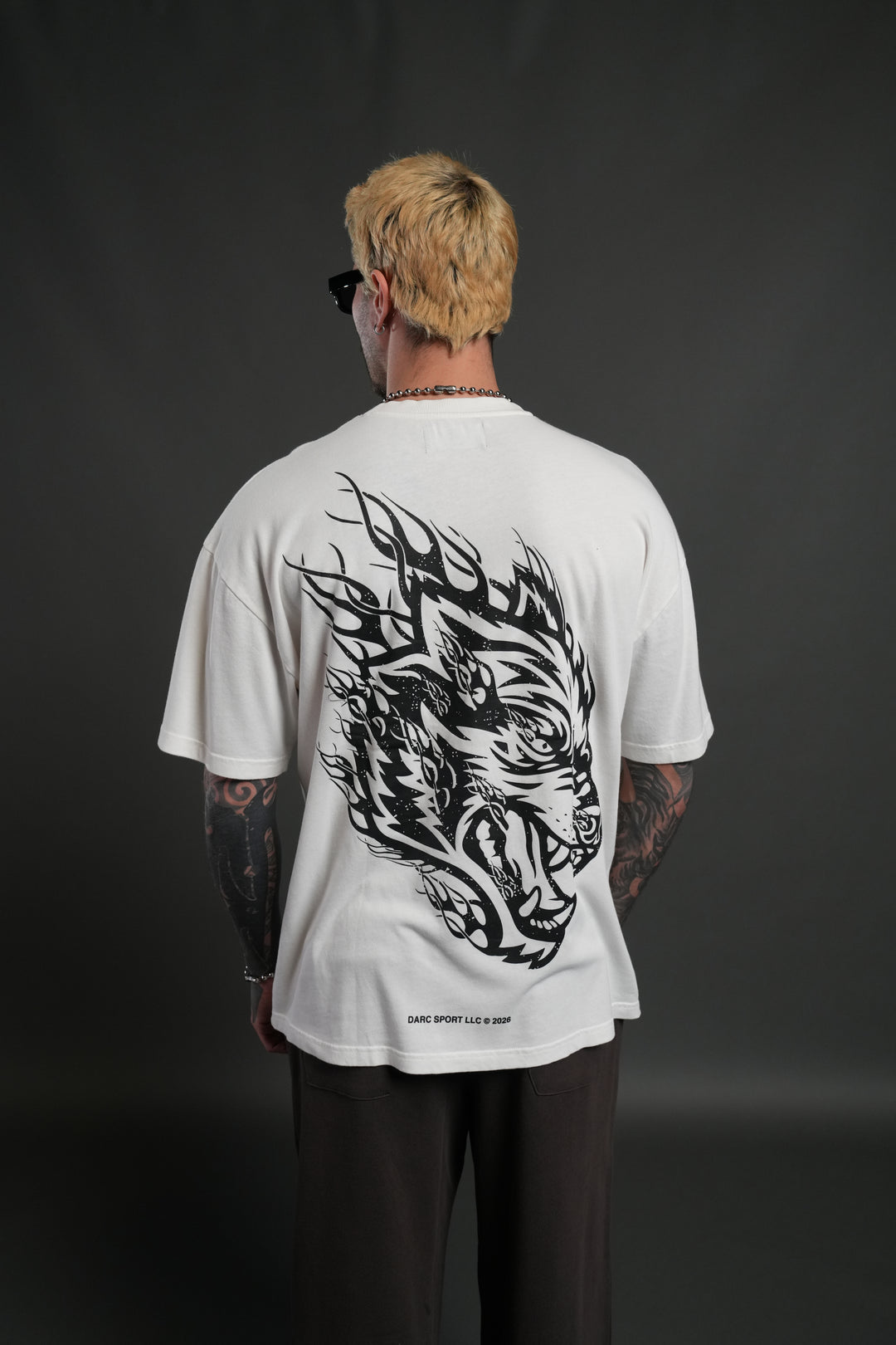 Wolves Inferno "Premium" Oversized Tee in Cream