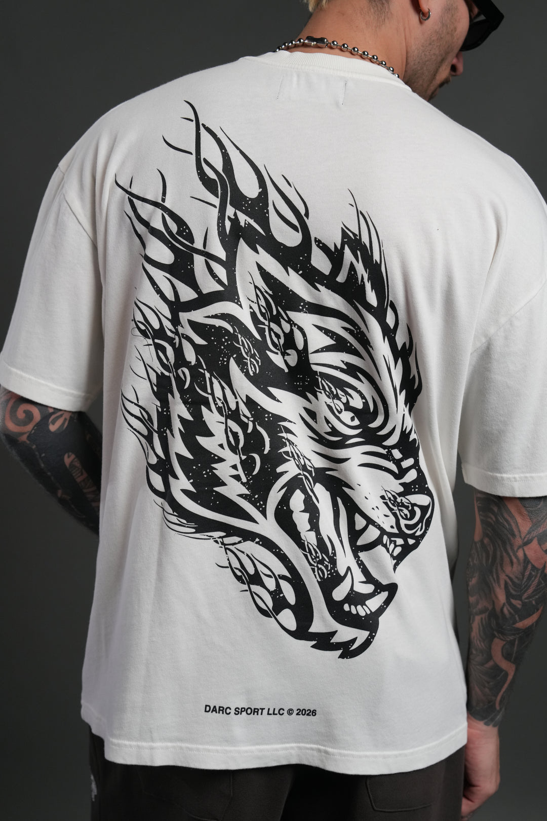 Wolves Inferno "Premium" Oversized Tee in Cream