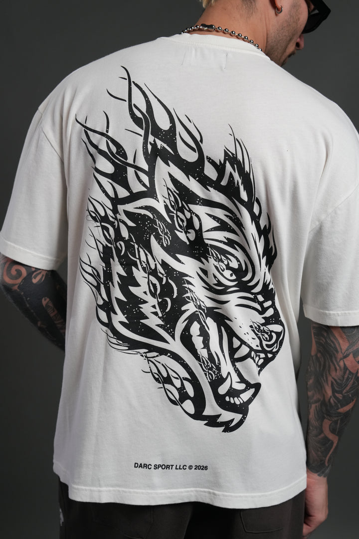 Wolves Inferno "Premium" Oversized Tee in Cream