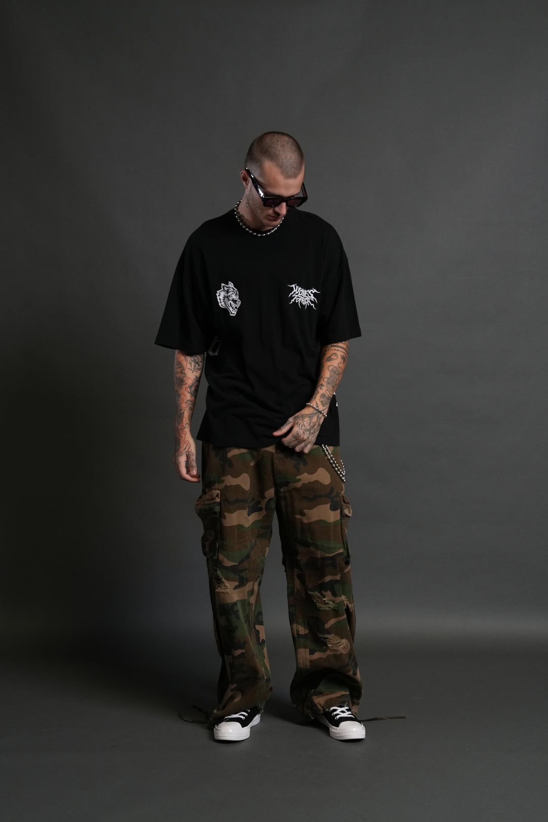 Igris "Side By Side" Series Premium Oversized Tee in Black