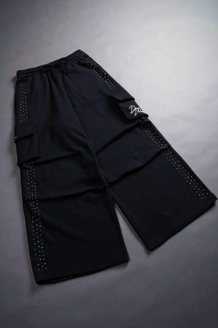 Darc Stud Mia Cargo Sweat Pants in Black