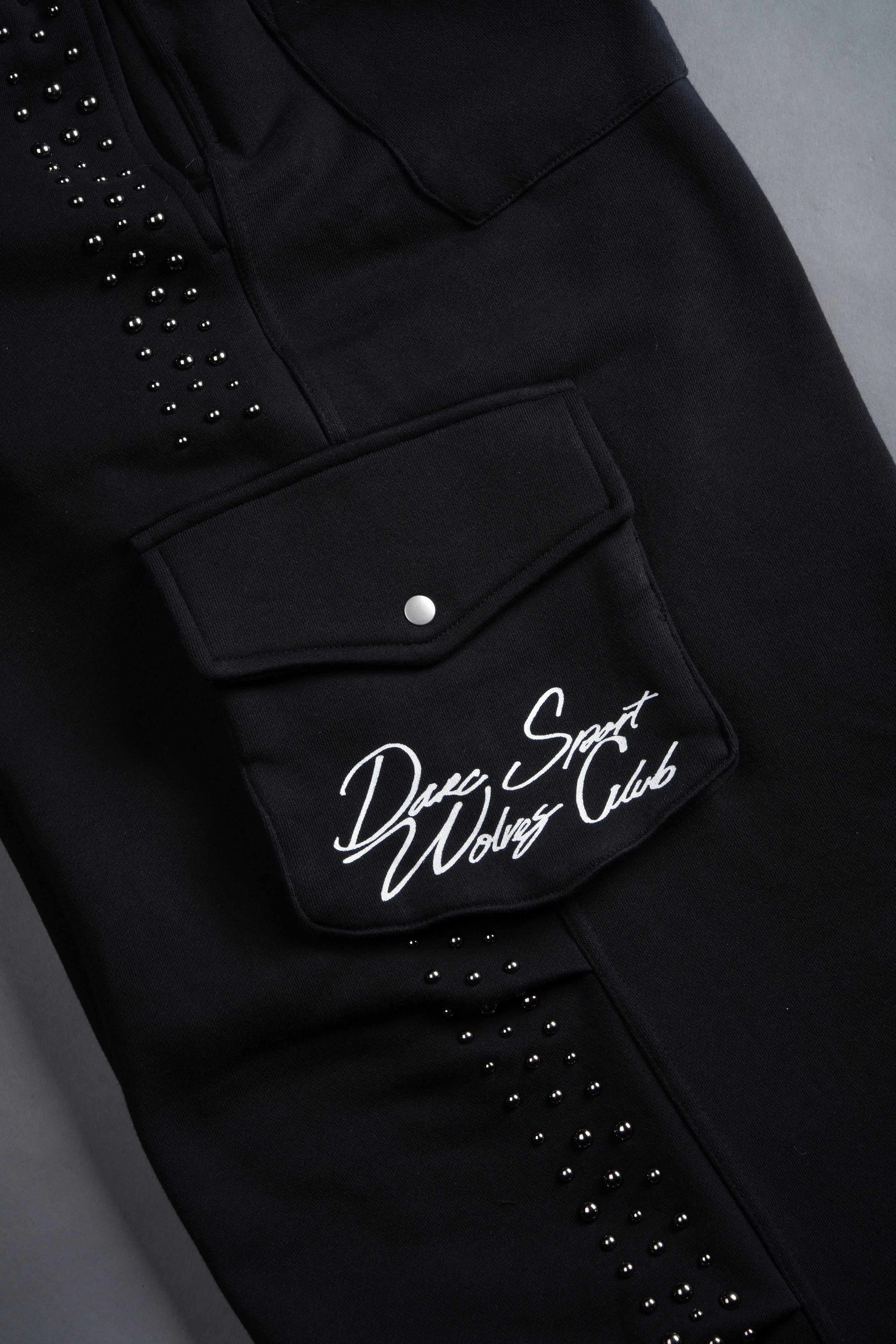 Darc Stud Mia Cargo Sweat Pants in Black