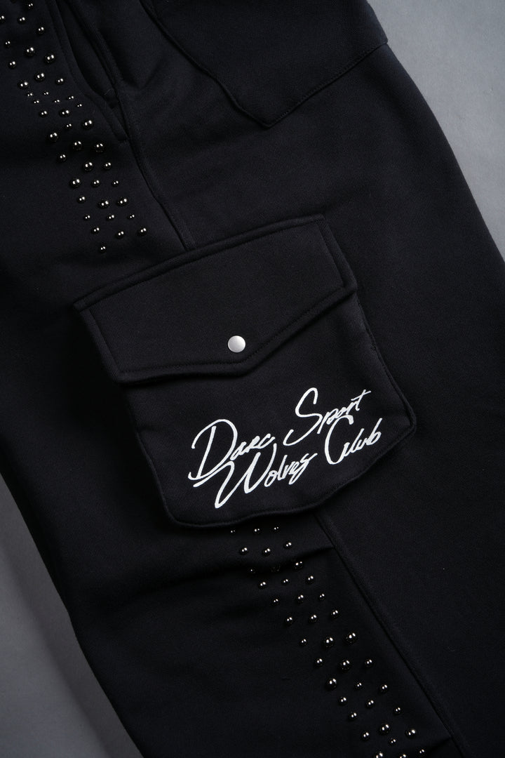 Darc Stud Mia Cargo Sweat Pants in Black