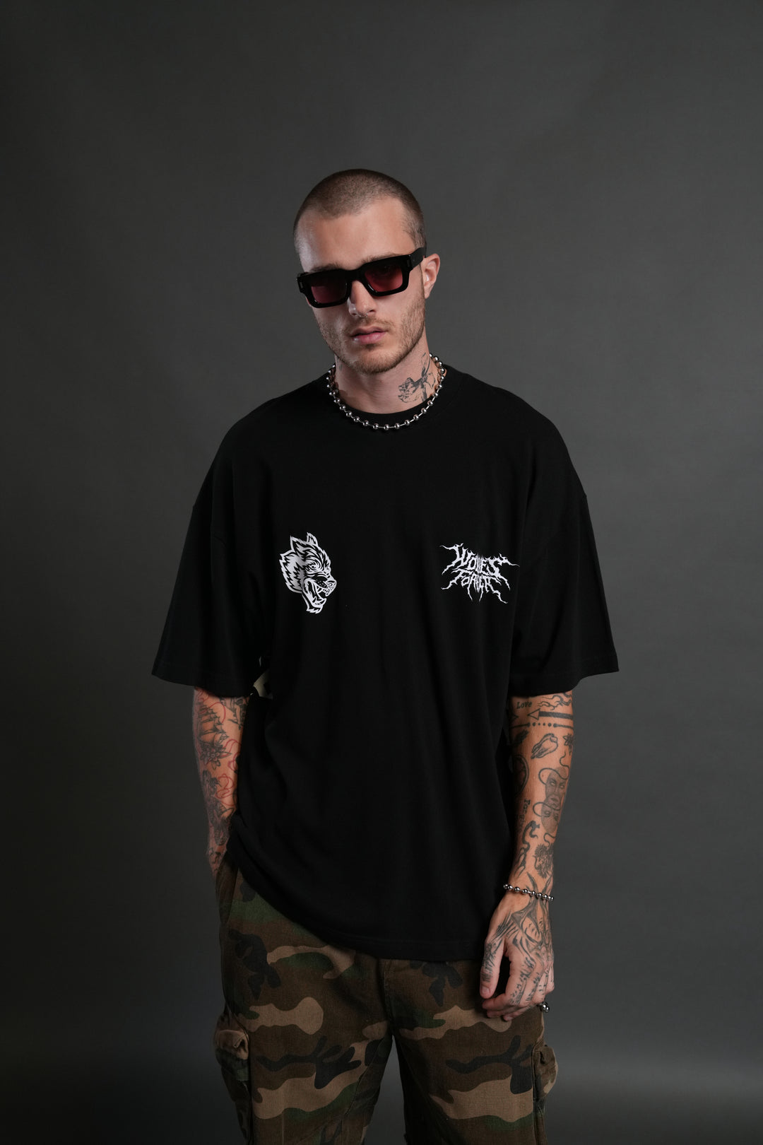 Igris "Side By Side" Series Premium Oversized Tee in Black