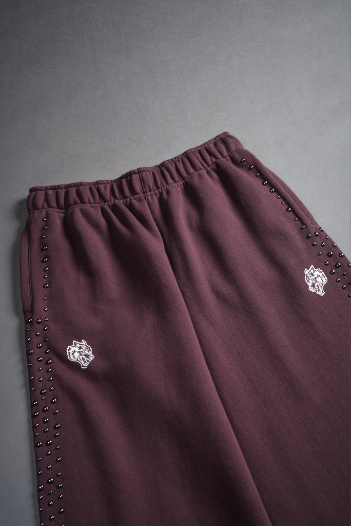 Dual Wolf Stud Durst Sweats V2 in Darc Purple
