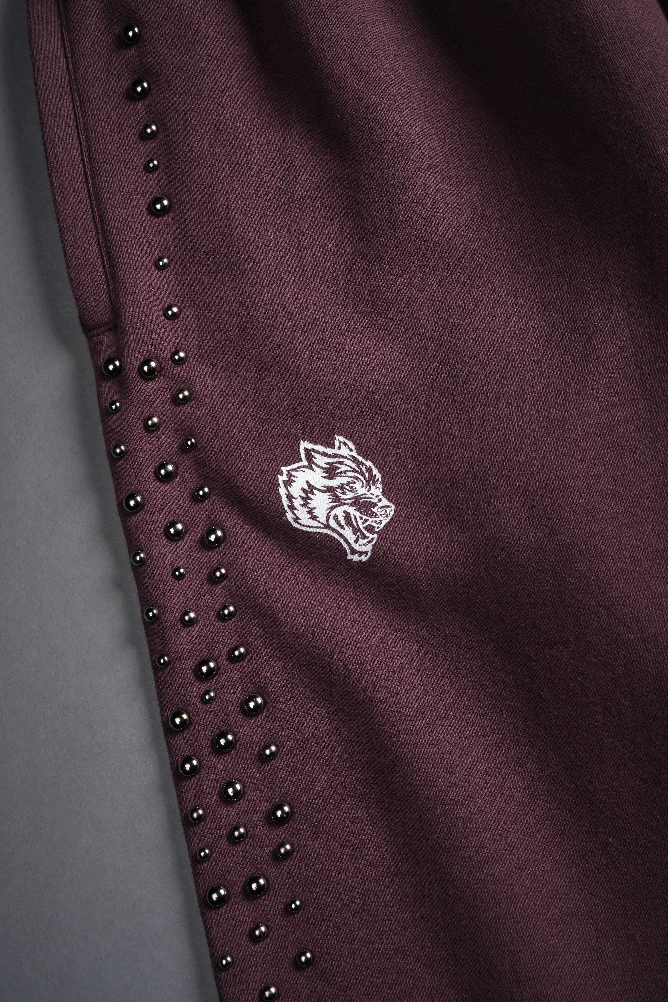 Dual Wolf Stud Durst Sweats V2 in Darc Purple