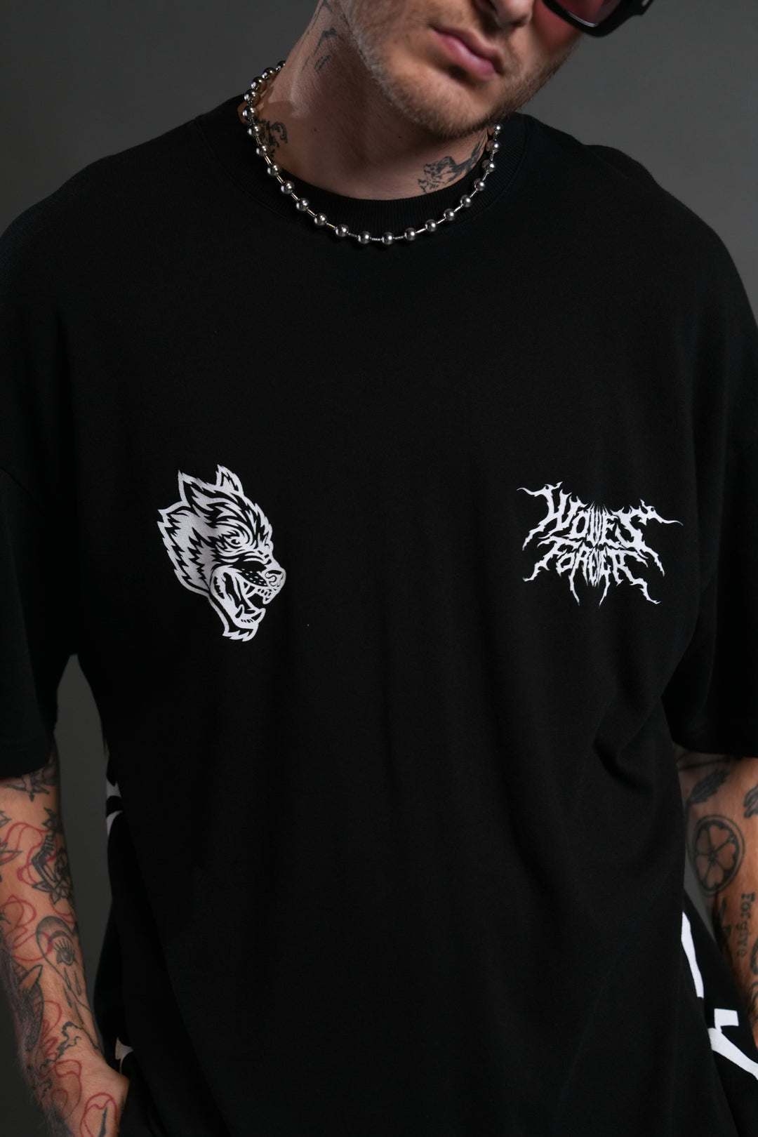 Igris "Side By Side" Series Premium Oversized Tee in Black