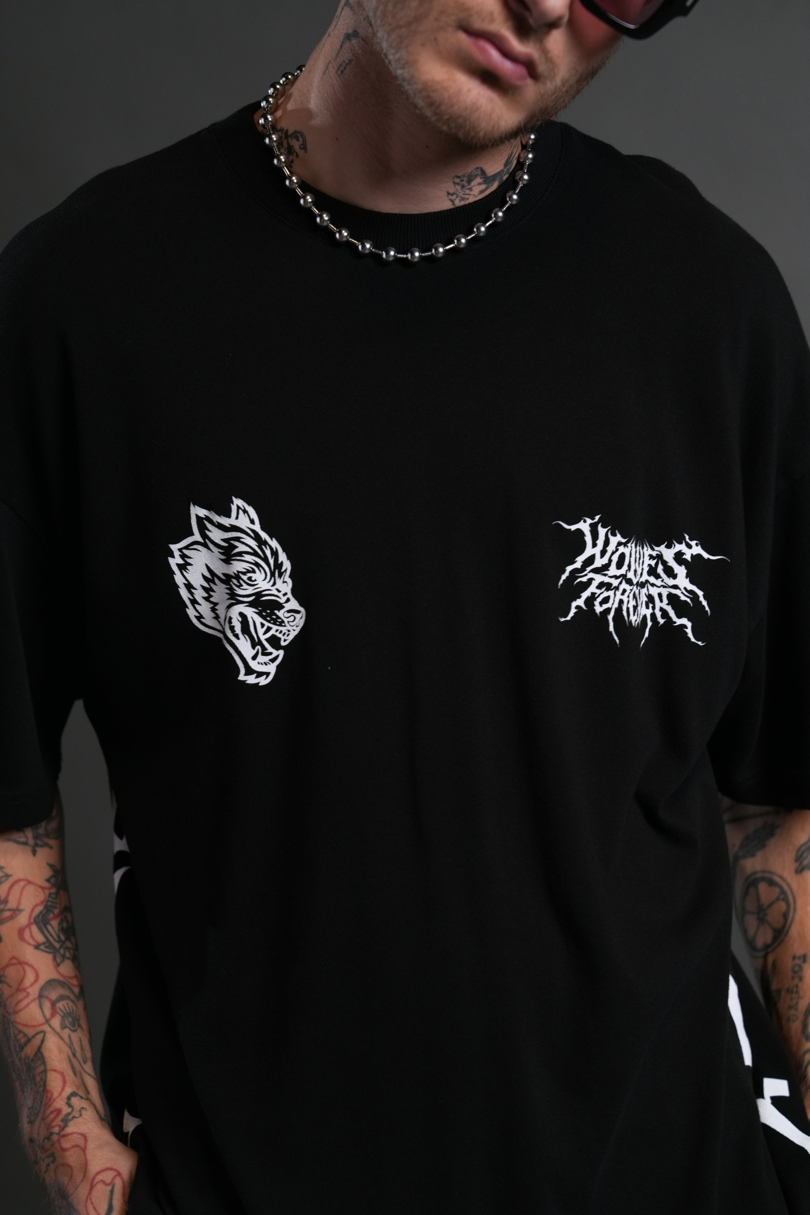 Igris "Side By Side" Series Premium Oversized Tee in Black