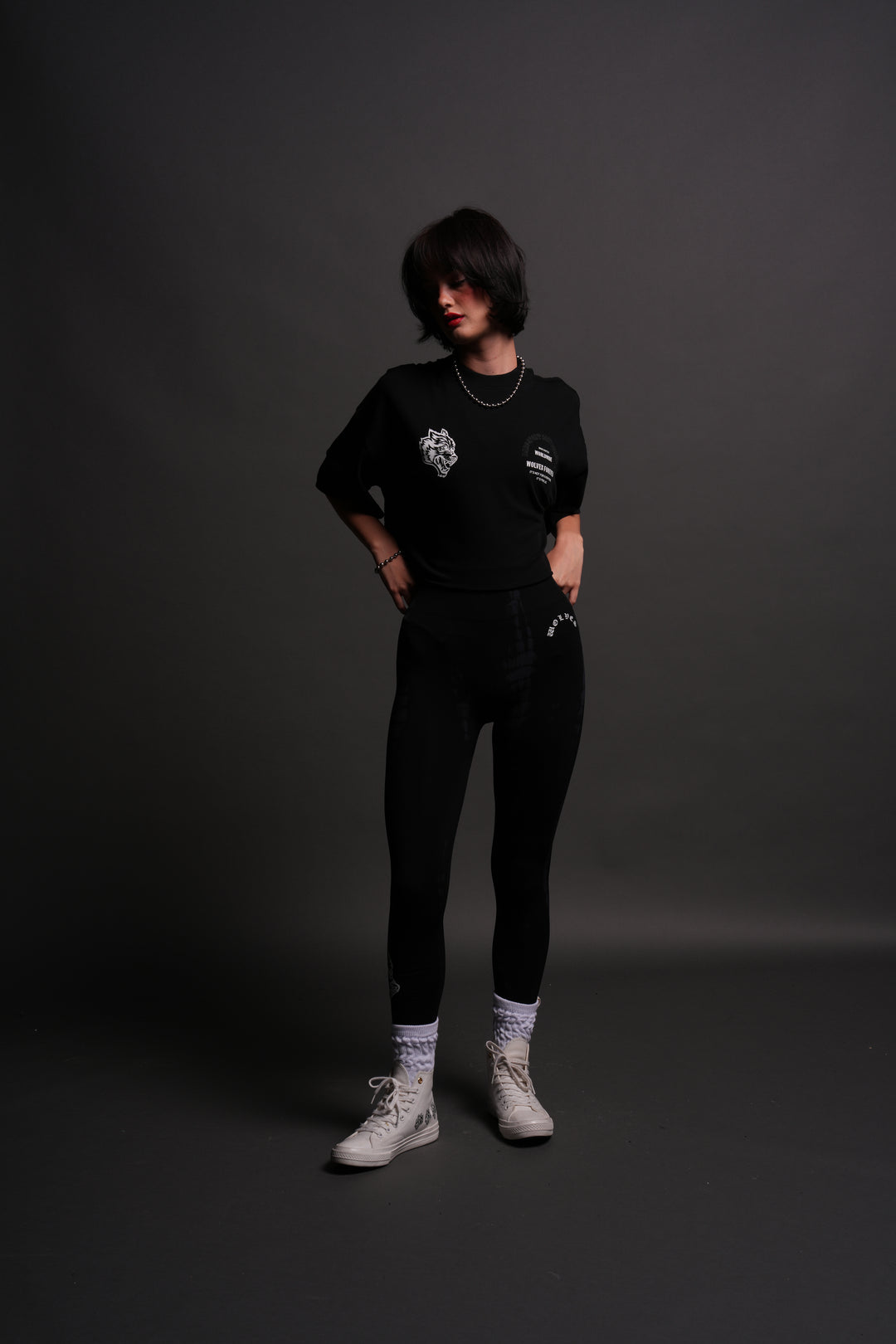 Iron Wolves "Premium" Oversized (Cropped) Tee in Black