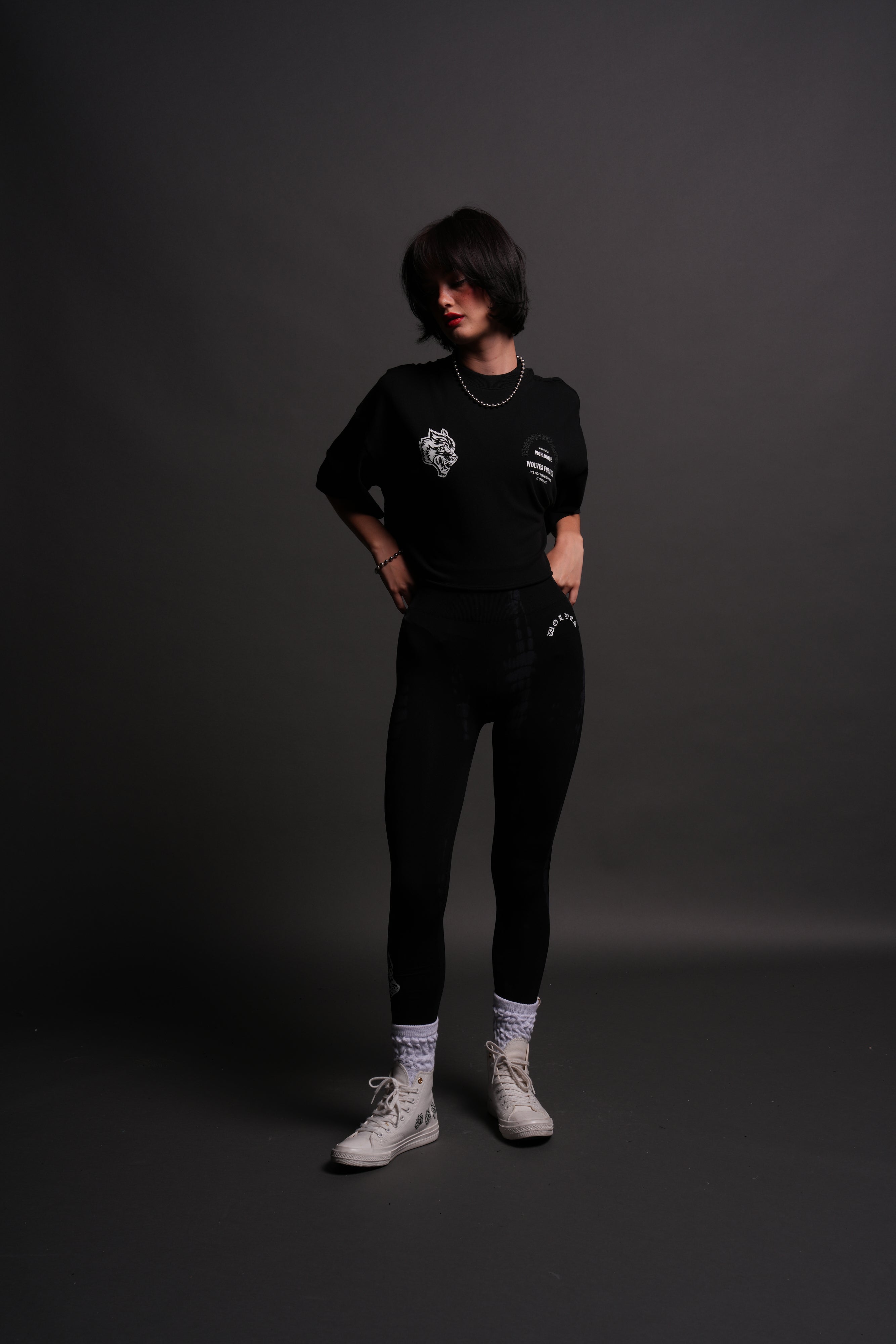 Iron Wolves "Premium" Oversized (Cropped) Tee in Black