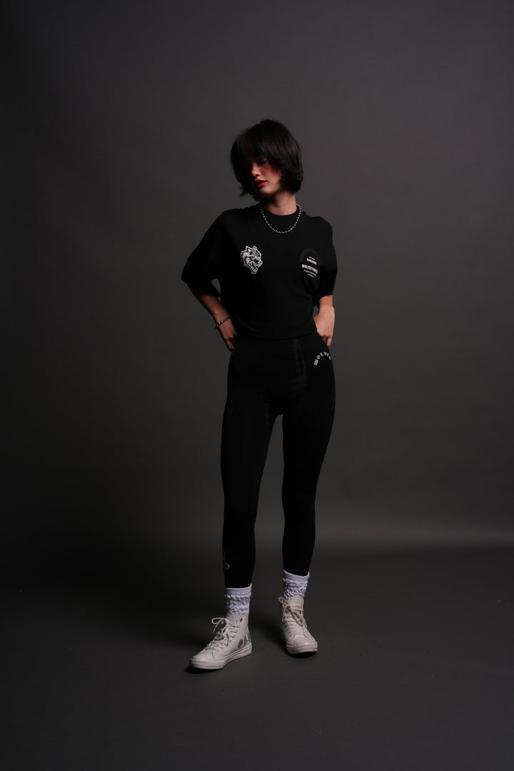 Iron Wolves "Premium" Oversized (Cropped) Tee in Black