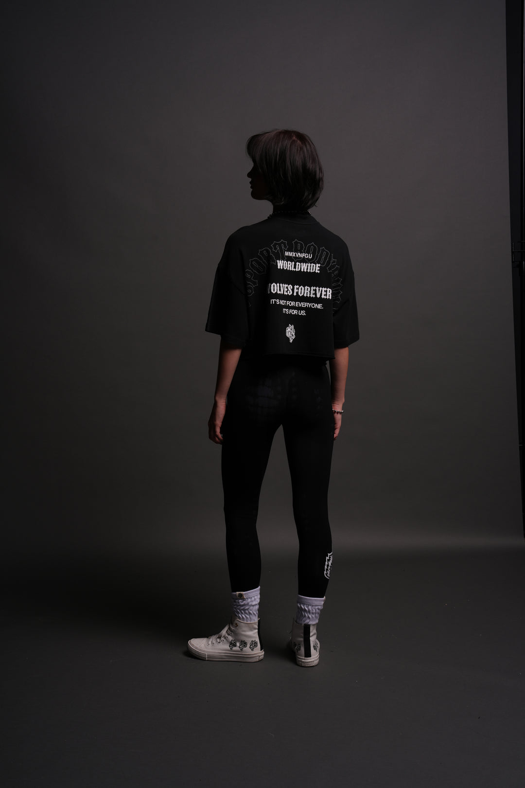 Iron Wolves "Premium" Oversized (Cropped) Tee in Black