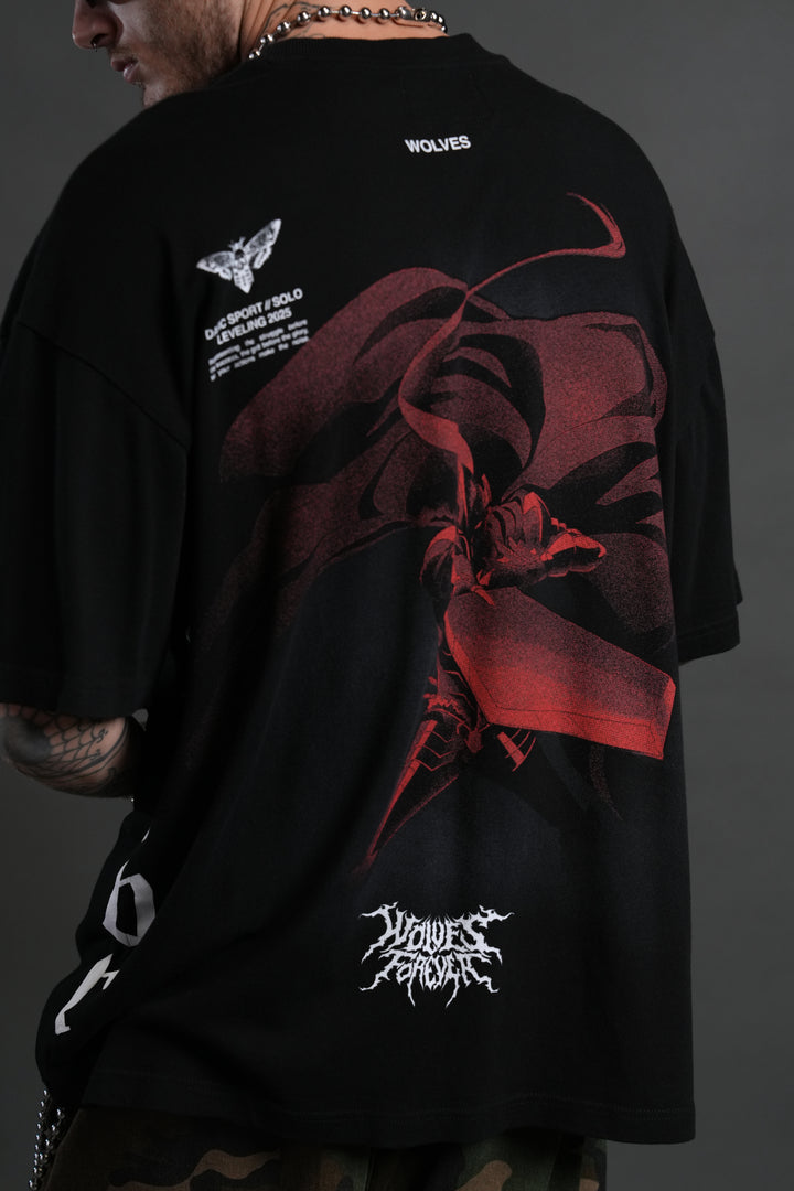 Igris "Side By Side" Series Premium Oversized Tee in Black