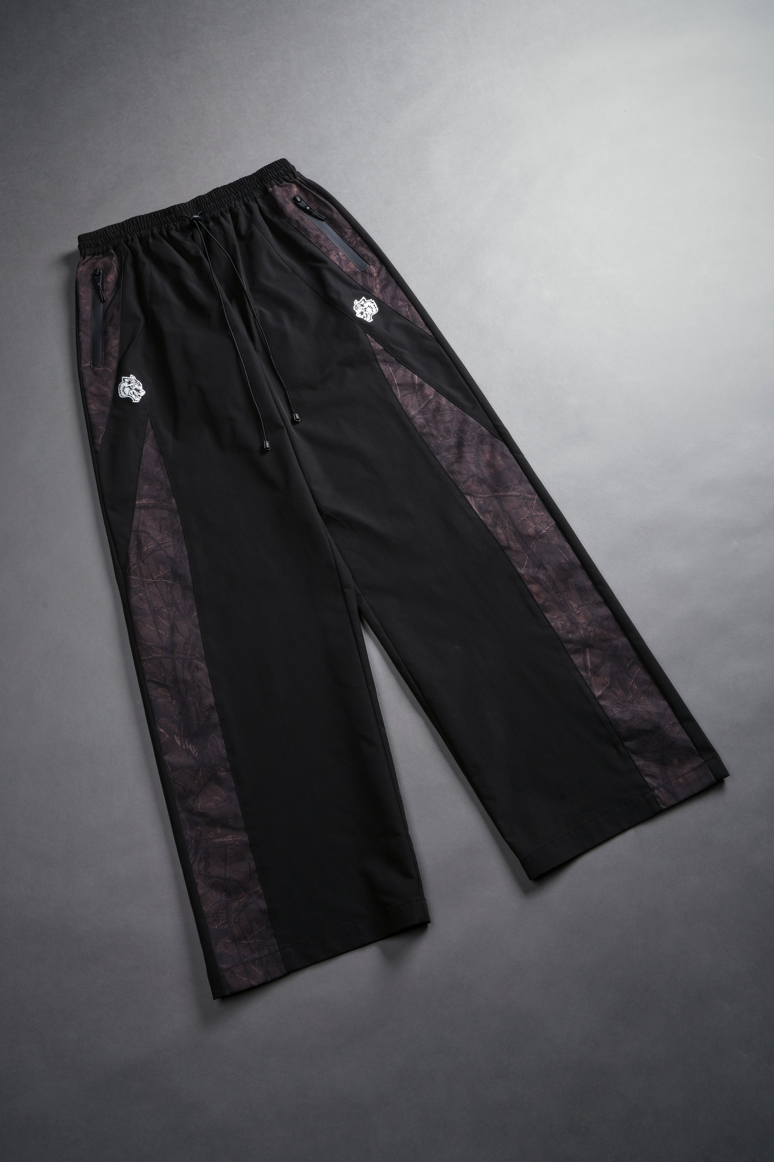 Dual Brolic Unisex Track Pants in Black Driftwood Forest Camo