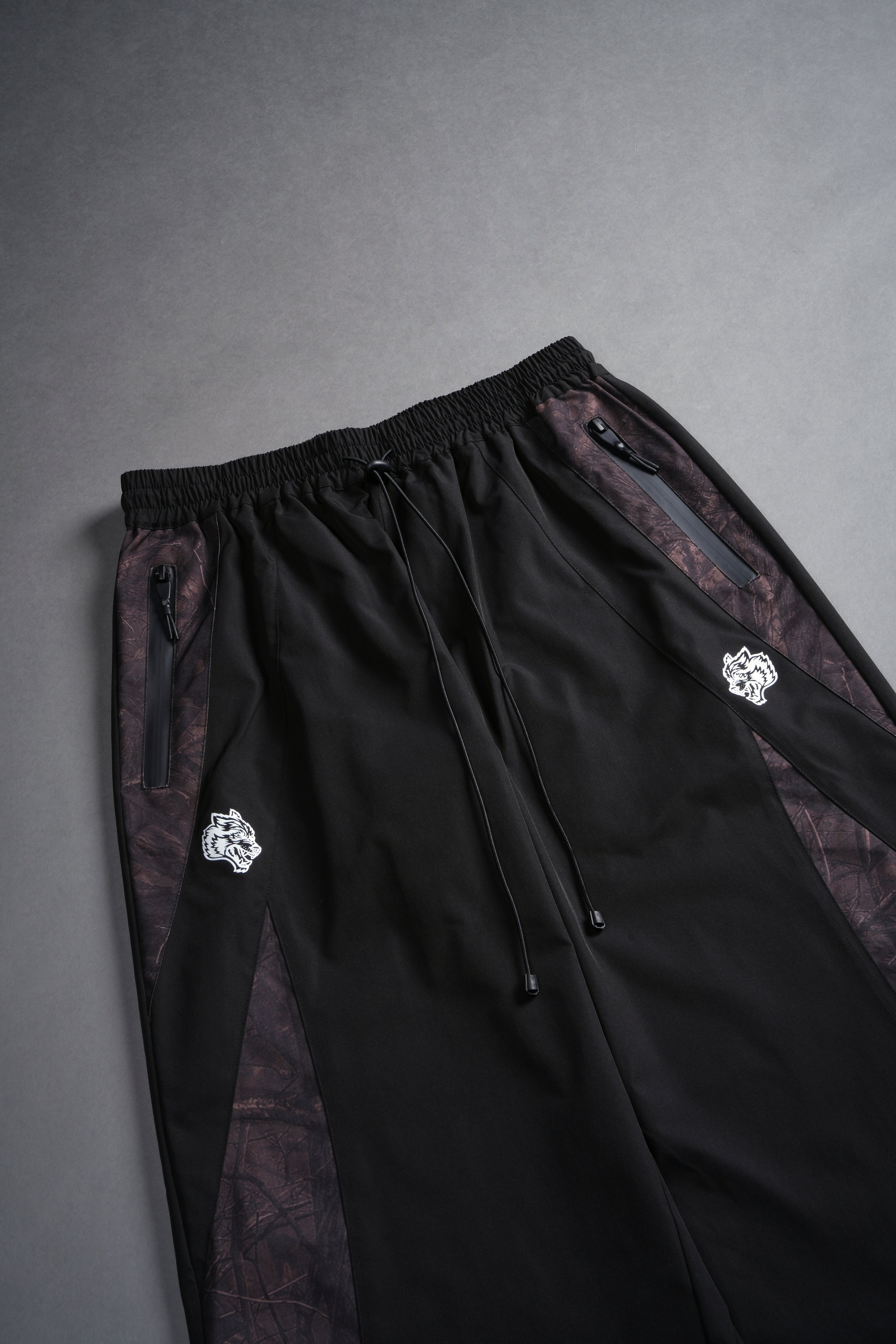 Dual Brolic Unisex Track Pants in Black Driftwood Forest Camo