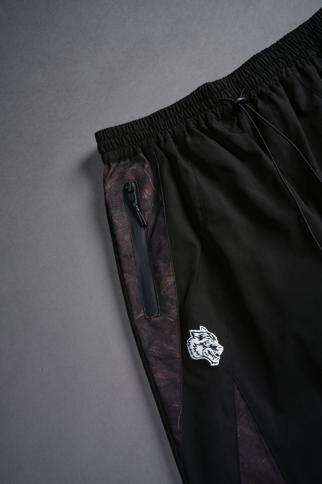 Dual Brolic Unisex Track Pants in Black Driftwood Forest Camo
