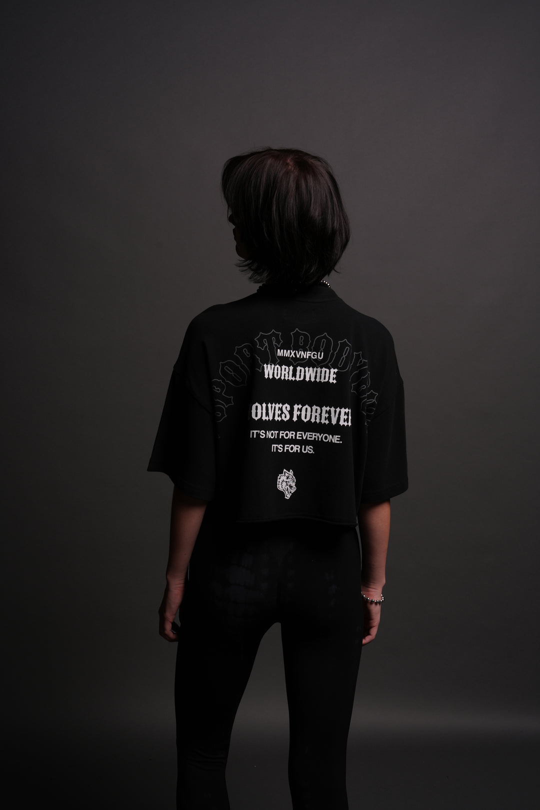 Iron Wolves "Premium" Oversized (Cropped) Tee in Black