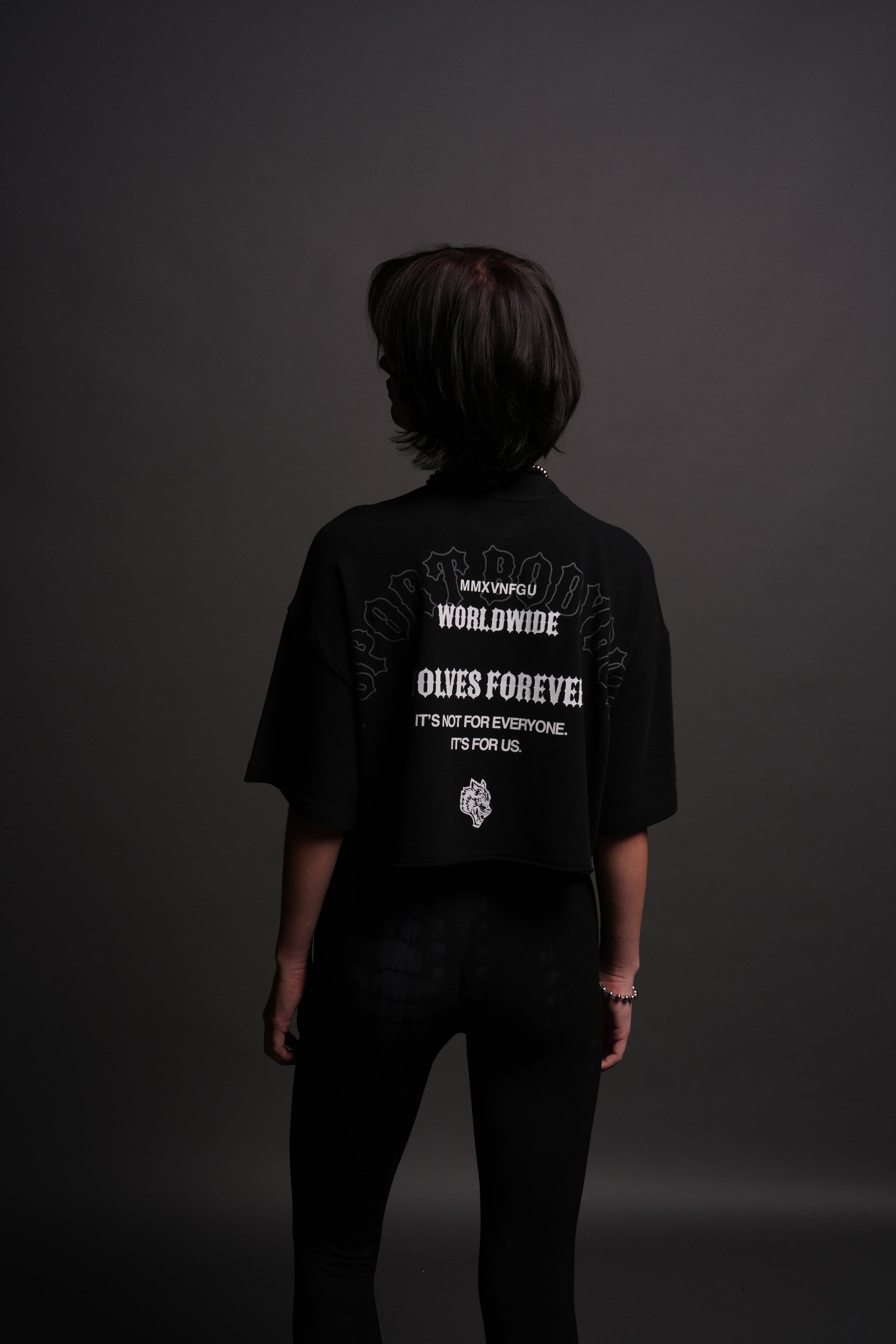 Iron Wolves "Premium" Oversized (Cropped) Tee in Black