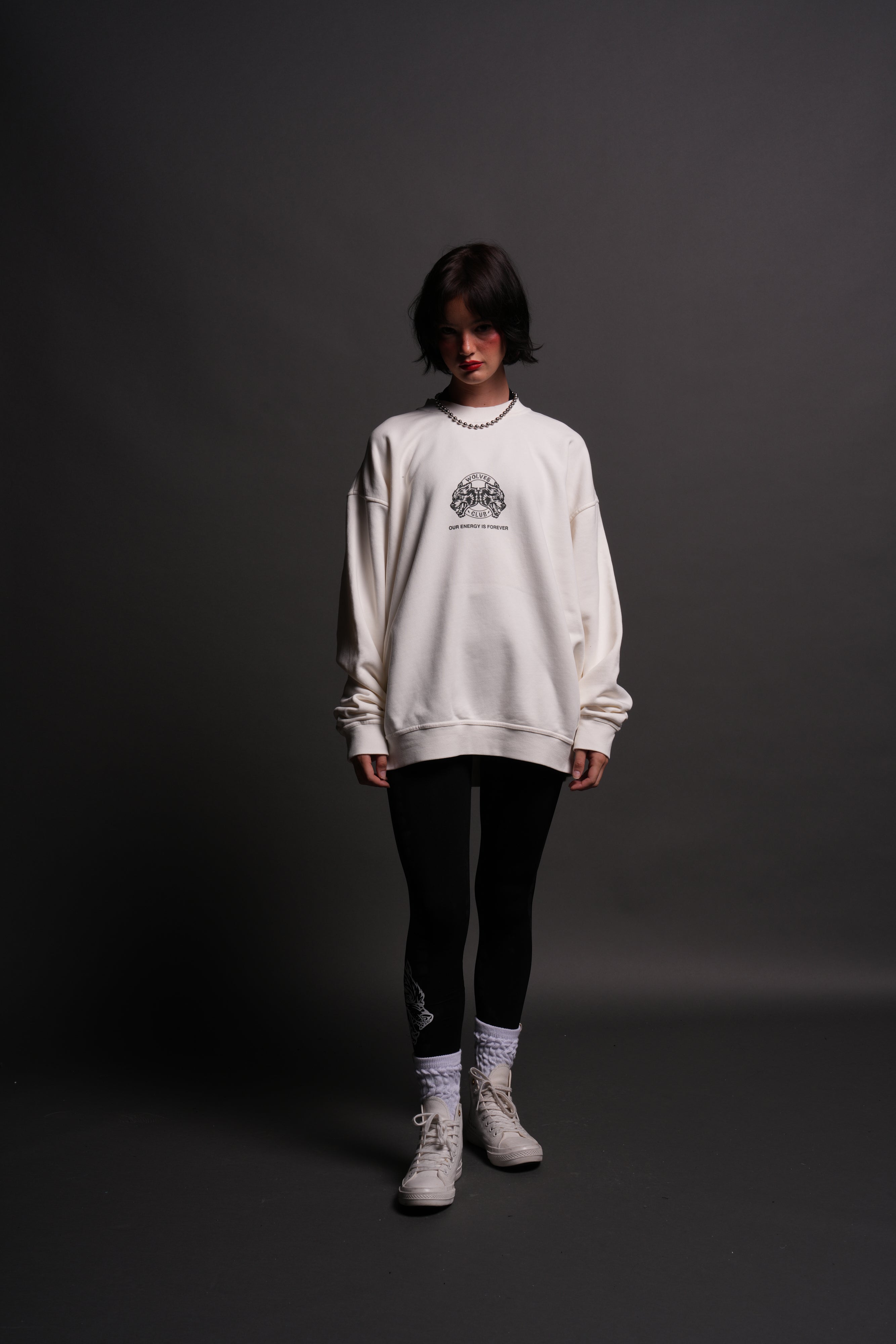 Alpha Wolf London Crewneck in Cream