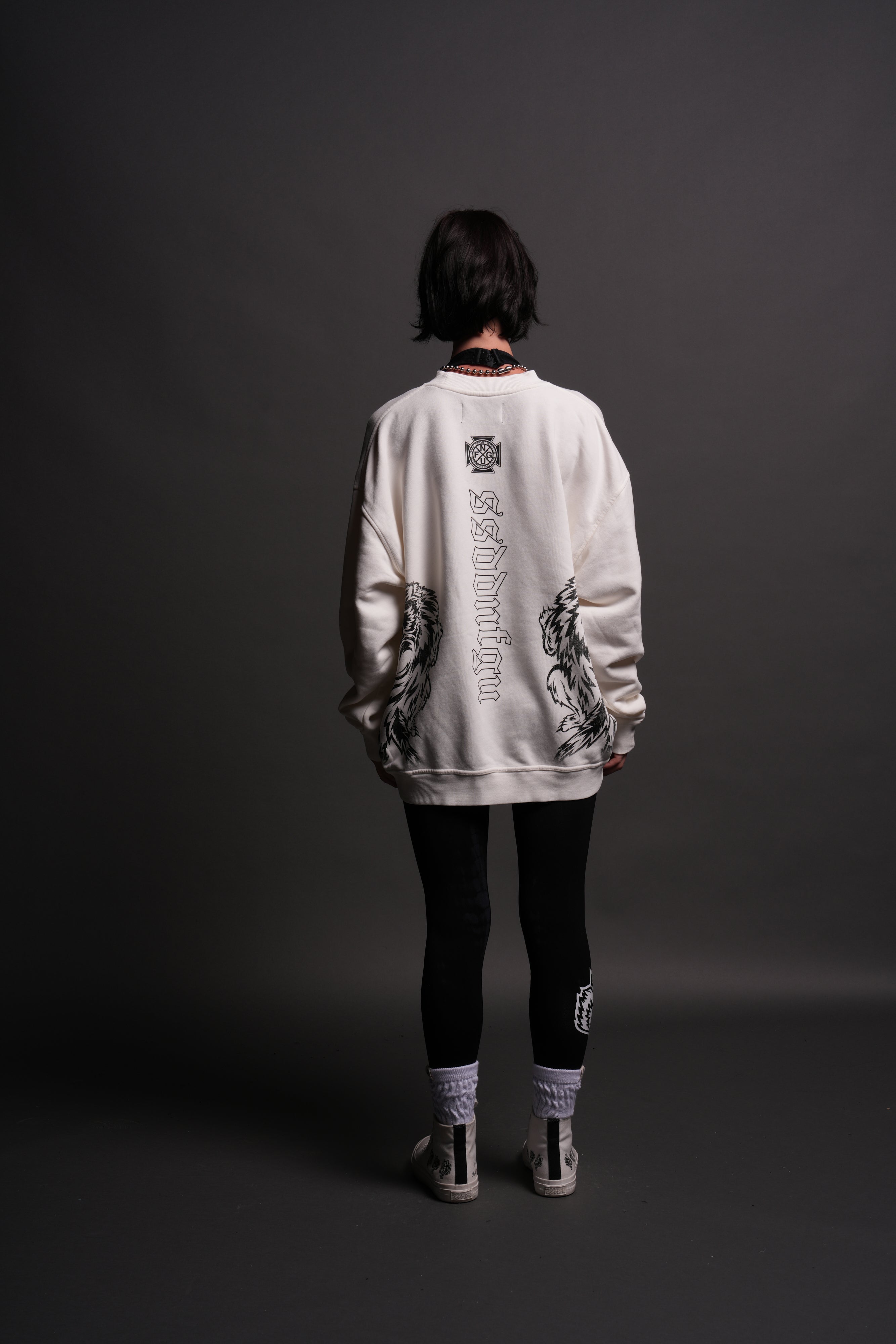 Alpha Wolf London Crewneck in Cream