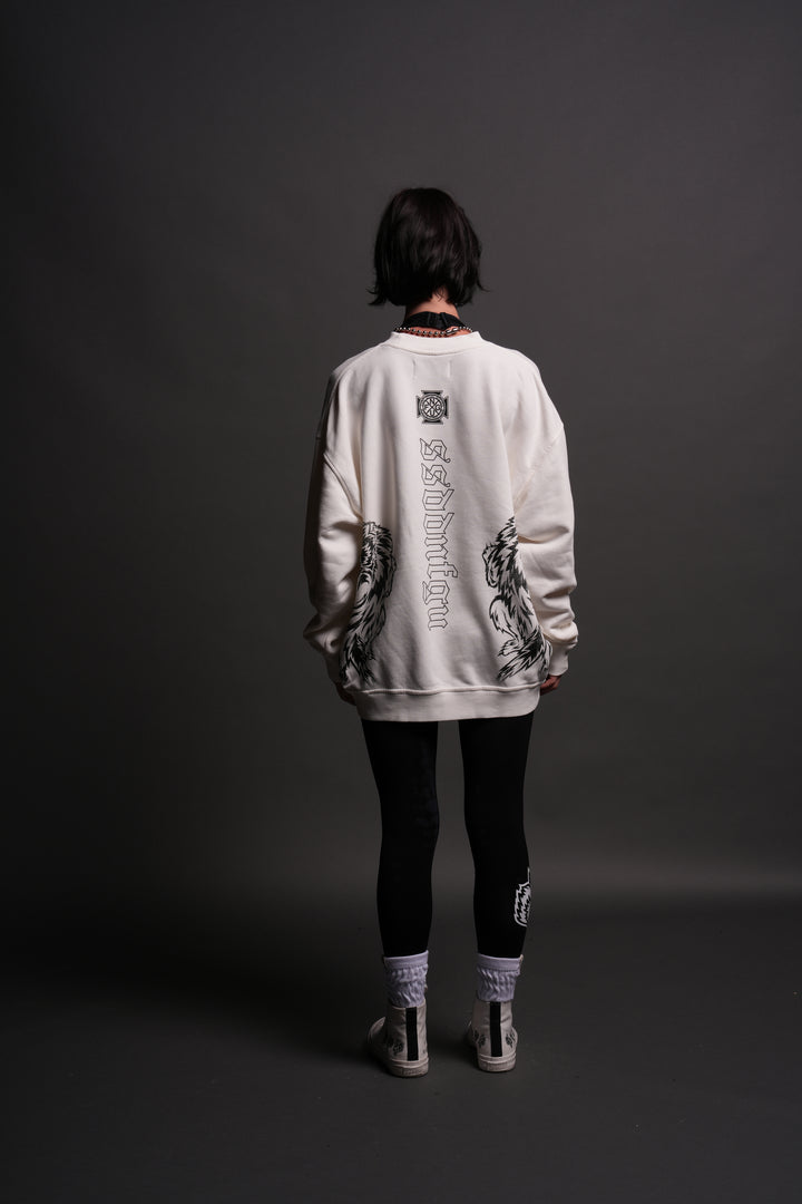Alpha Wolf London Crewneck in Cream