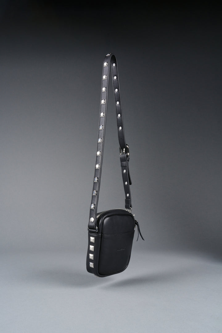 Wolves OnlyUs Slim Leather Side Bag in Black