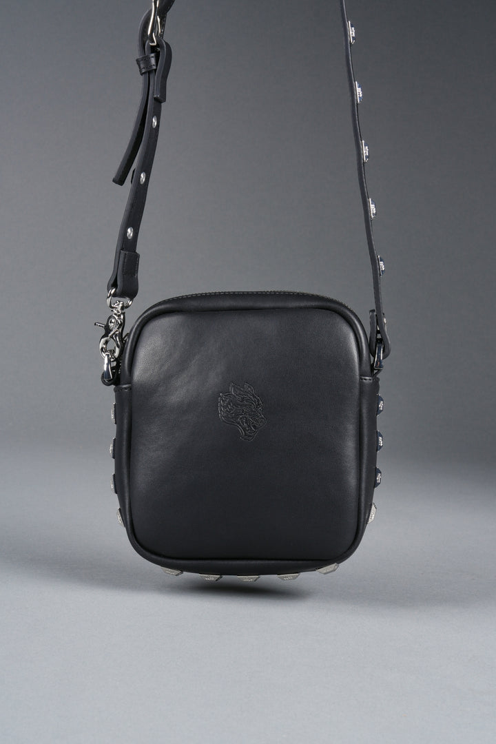 Wolves OnlyUs Slim Leather Side Bag in Black