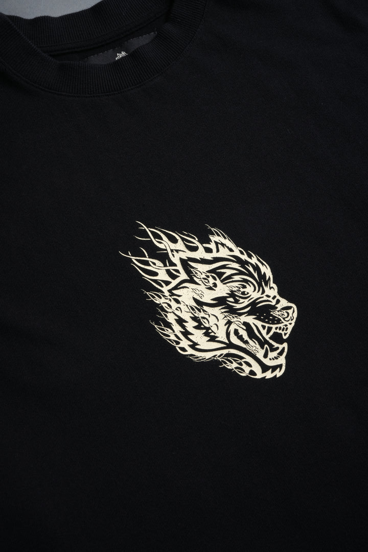 Wolves Inferno "Premium" Oversized Tee in Black