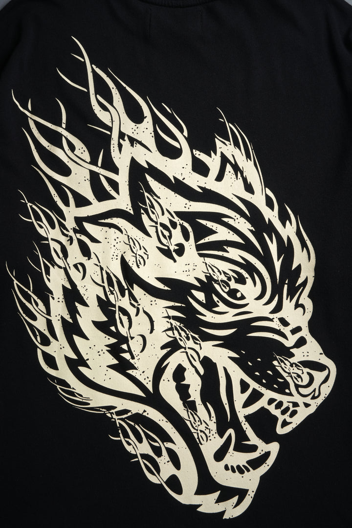 Wolves Inferno "Premium" Oversized Tee in Black