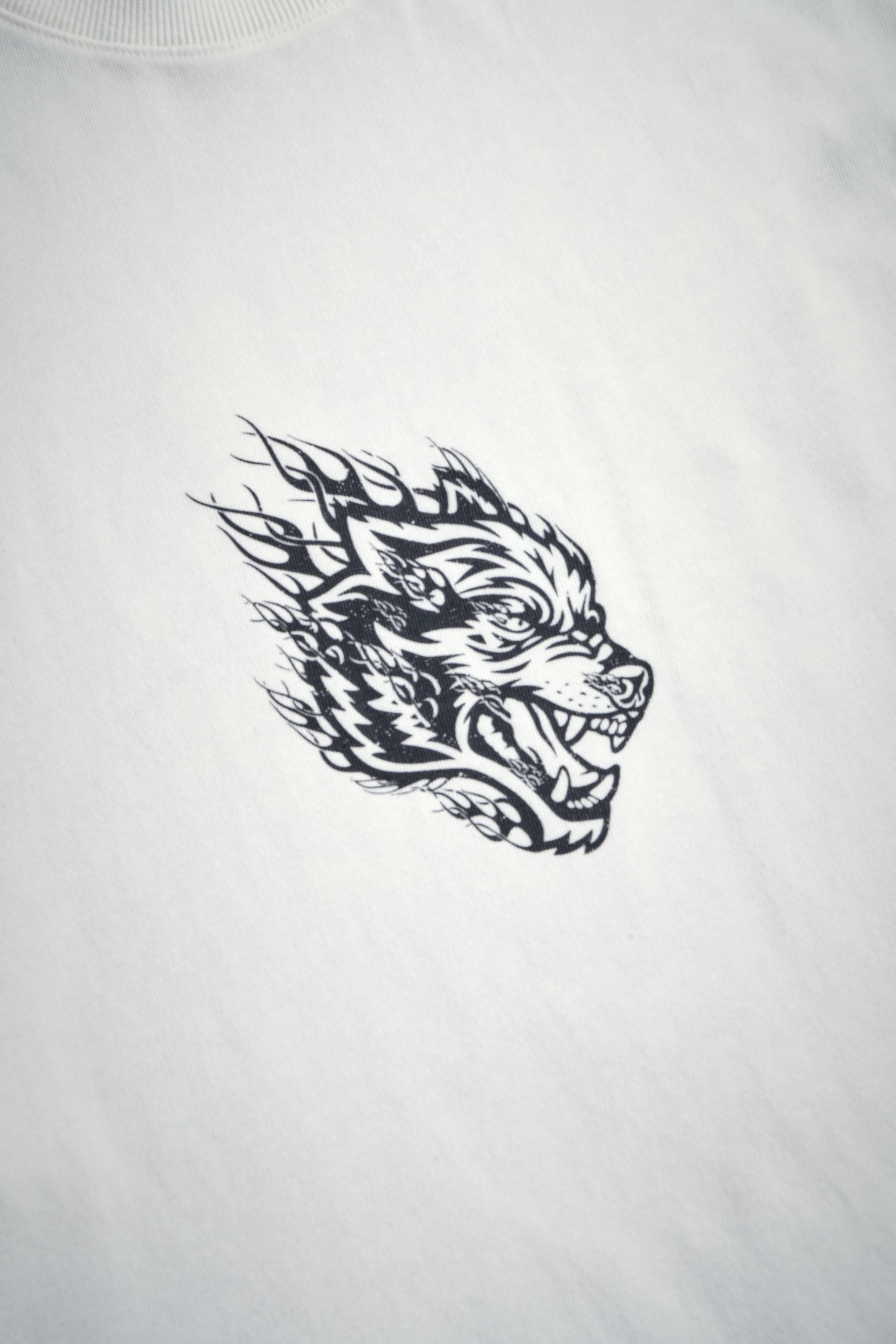 Wolves Inferno "Premium" Oversized Tee in Cream