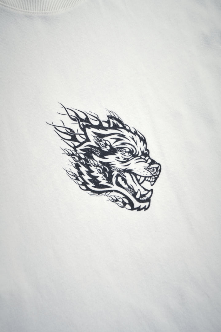 Wolves Inferno "Premium" Oversized Tee in Cream