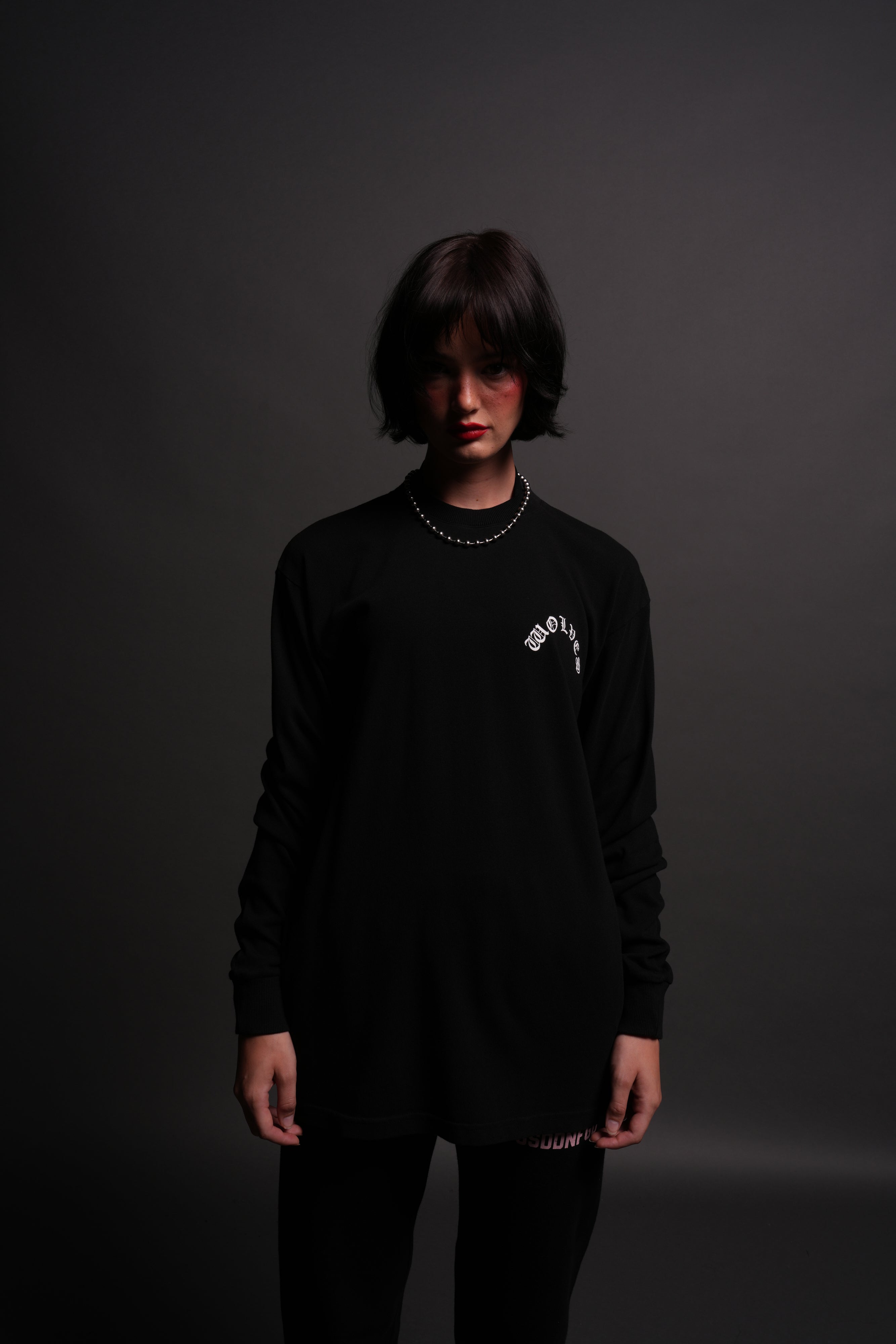 Chopper Wolf "Premium" L/S Tee in Black