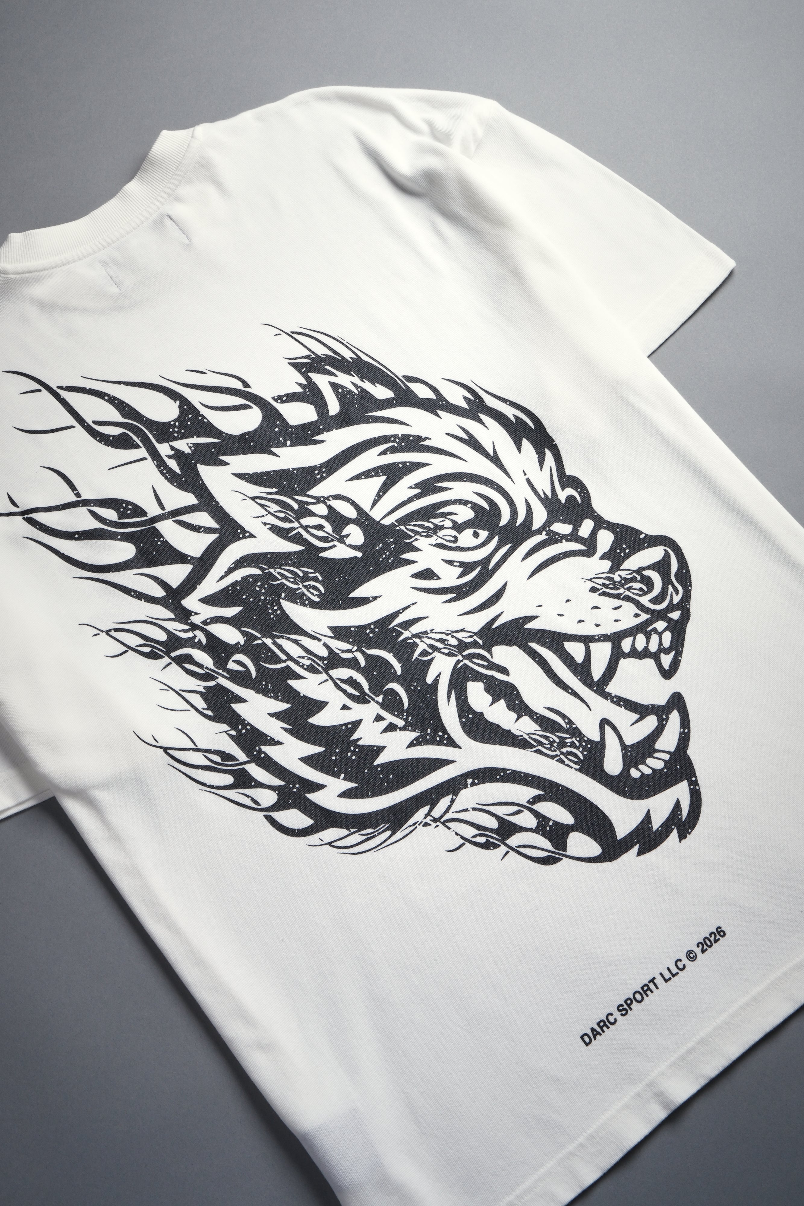 Wolves Inferno "Premium" Oversized Tee in Cream