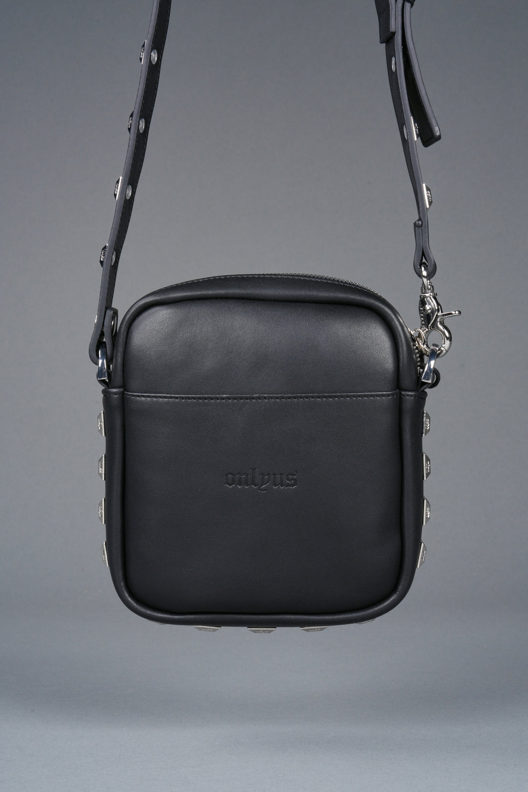 Wolves OnlyUs Slim Leather Side Bag in Black