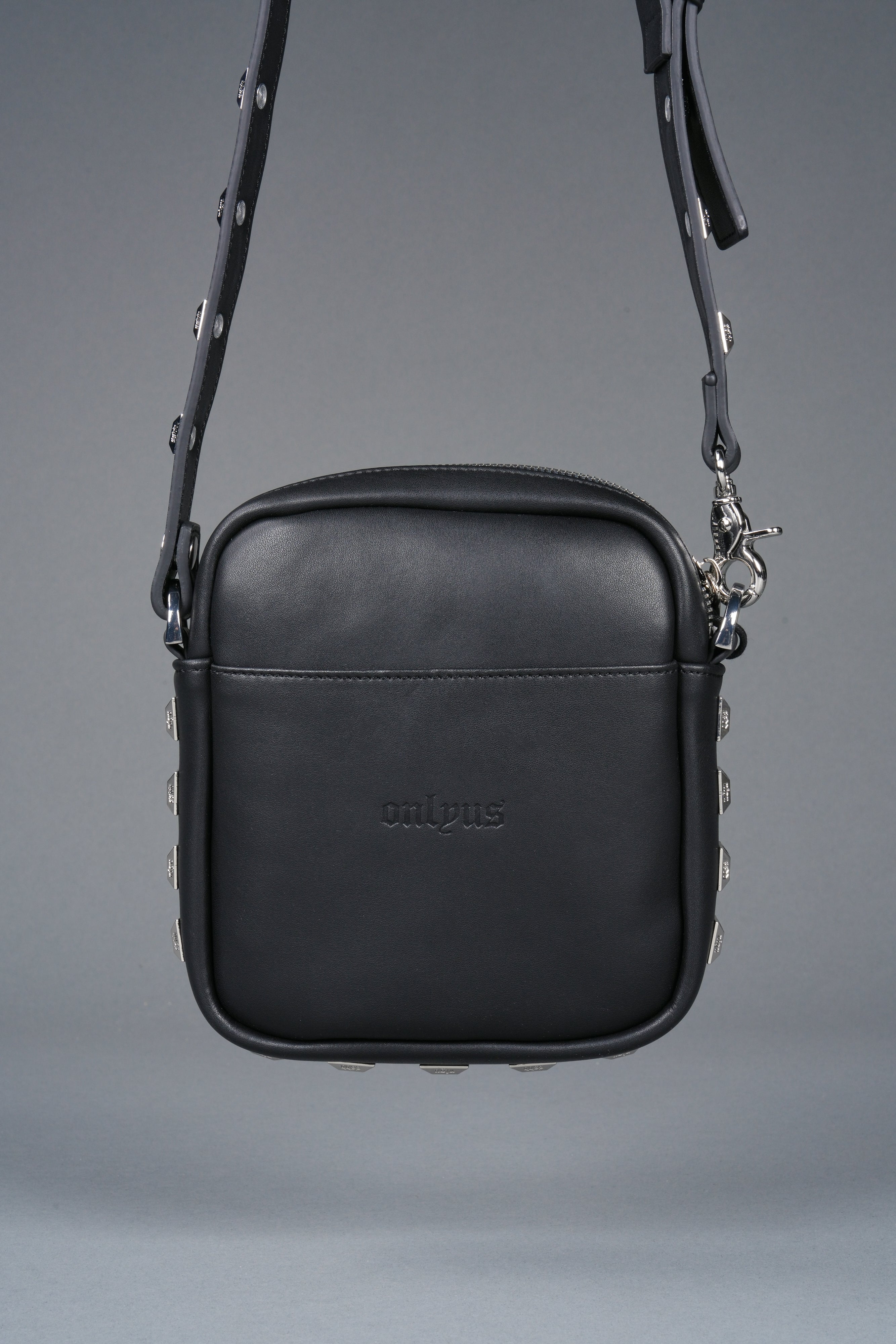 Wolves OnlyUs Slim Leather Side Bag in Black