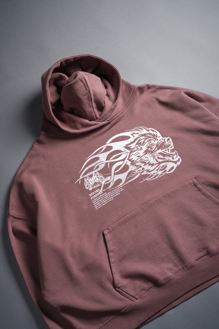 Wolf of the Flame Grunge "Gage Box Cut" Hoodie in Mauve