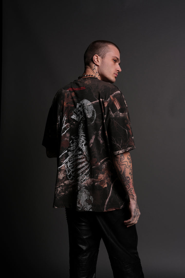 No Weapon Shall Prosper "Premium" Oversized Unisex Tee in  Darc Brown Woodland Camo