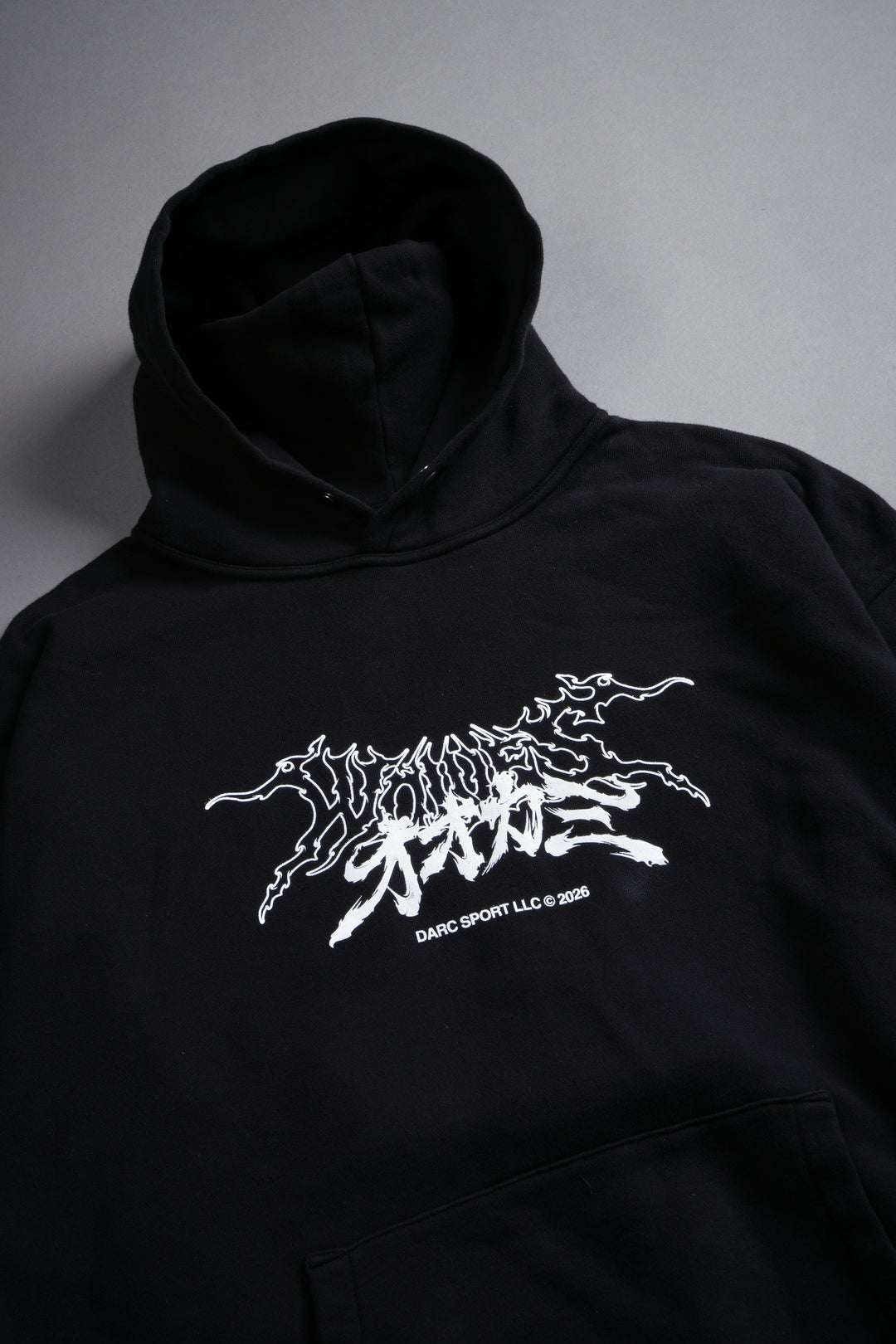 Samurai And The Wolf Pierce Hoodie in Black