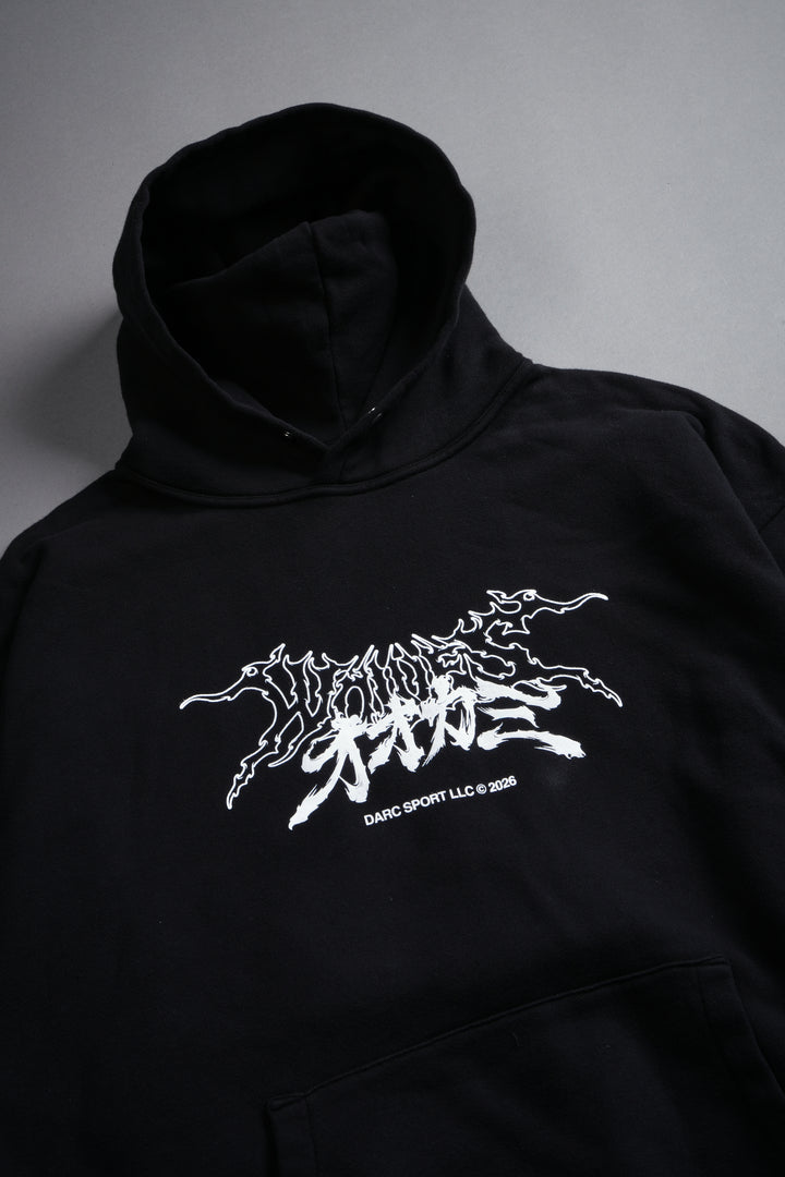Samurai And The Wolf Pierce Hoodie in Black