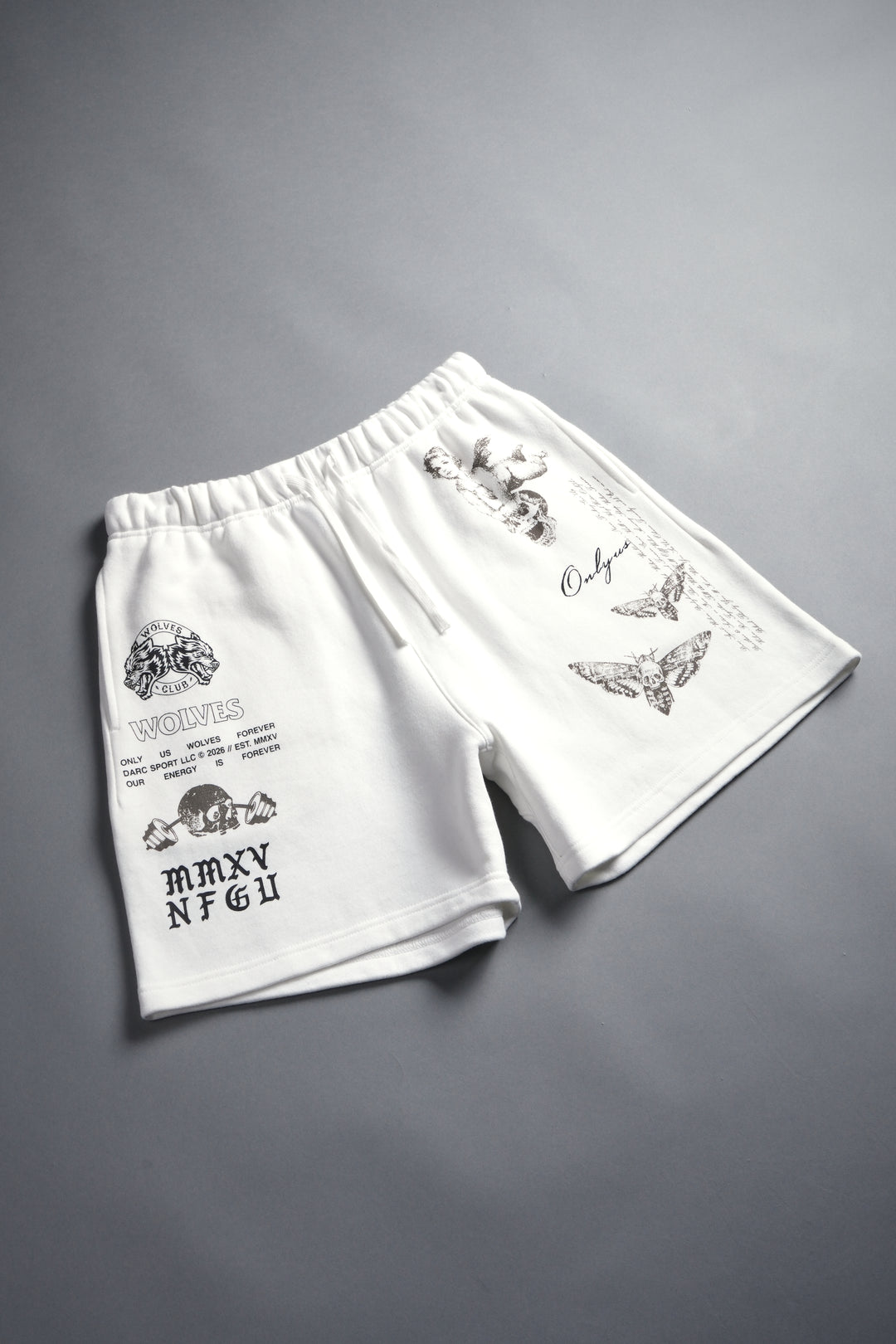 Hollow Virtue Post Lounge Sweat Shorts in Cream