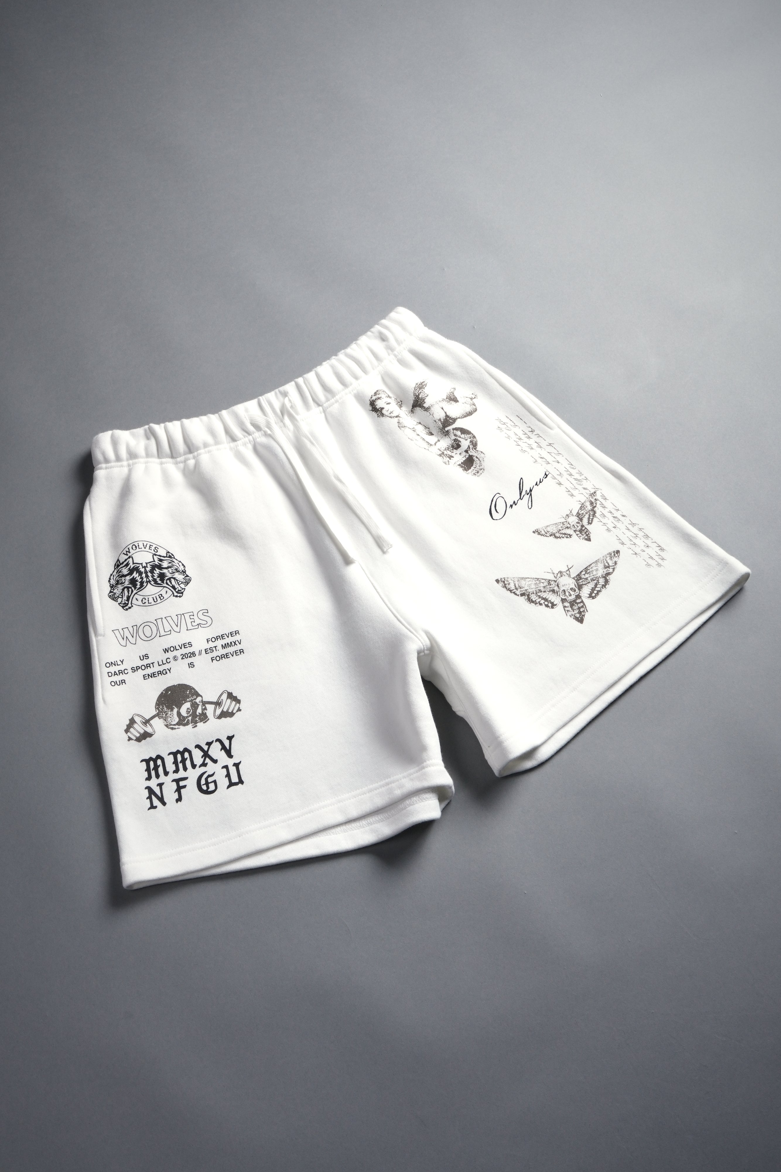 Hollow Virtue Post Lounge Sweat Shorts in Cream