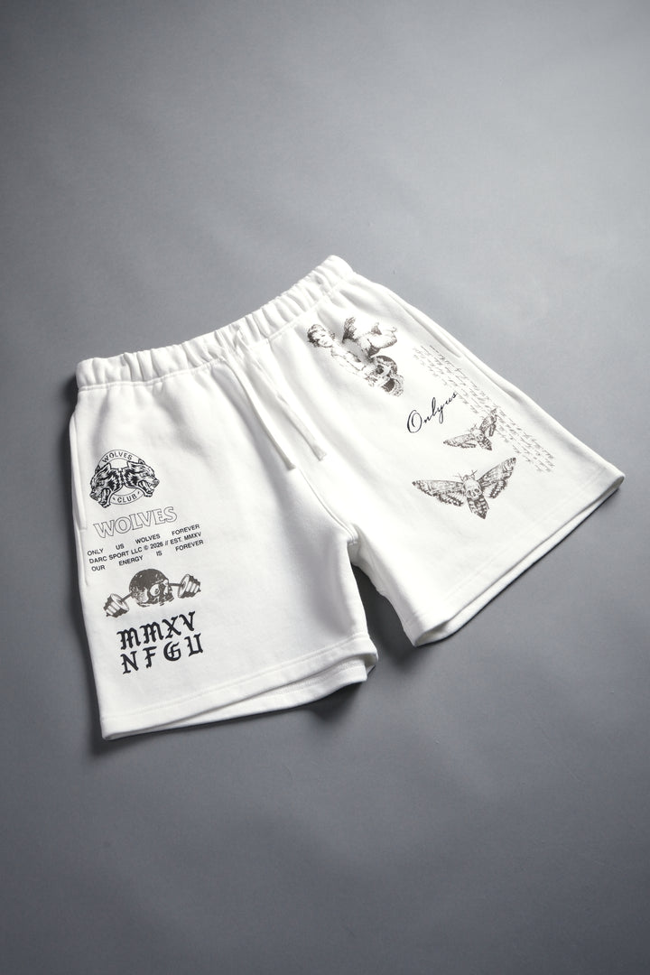 Hollow Virtue Post Lounge Sweat Shorts in Cream